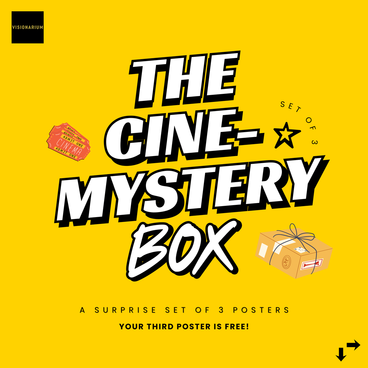 The Cine-Mystery Box: Set of 3 Movie Posters (Buy 2 Get 1 Free)
