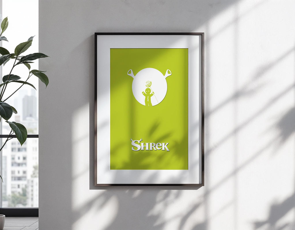 Shrek Animation Movie Poster - Cult Comedy Print, Funny Ogre Decor, DreamWorks Fan Gift Idea