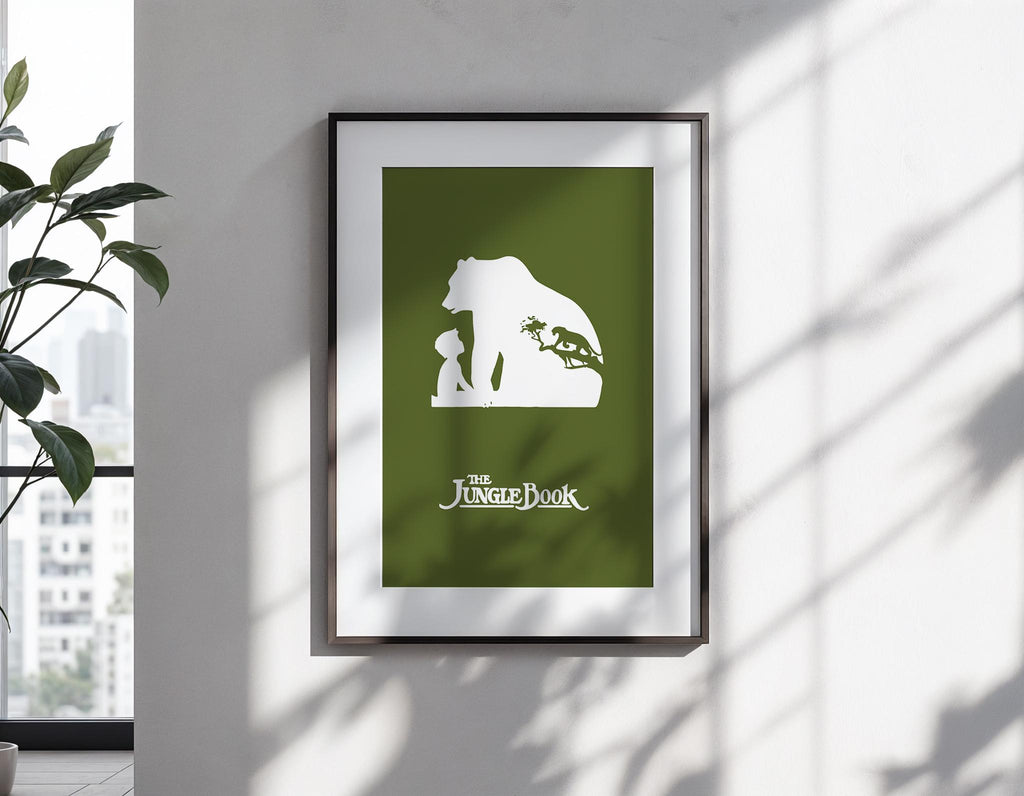 The Jungle Book Disney Poster - Mowgli Baloo Print, Classic Animation Decor, Vintage Fan Gift Idea