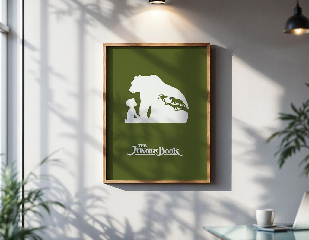The Jungle Book Disney Poster - Mowgli Baloo Print, Classic Animation Decor, Vintage Fan Gift Idea