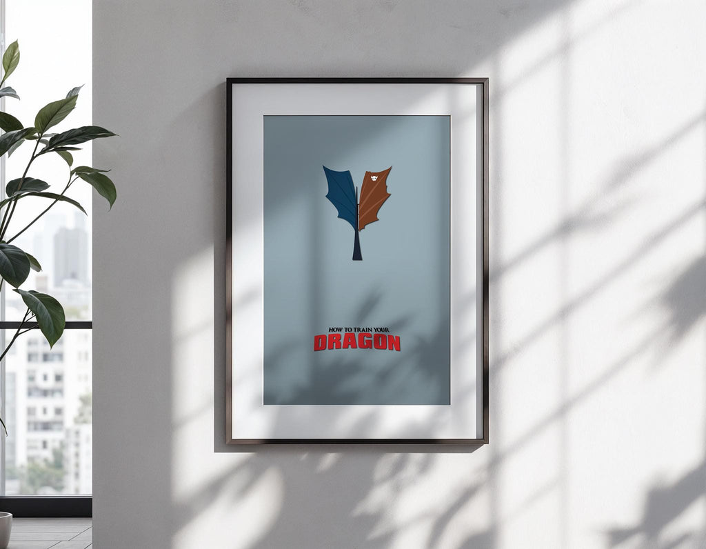 How to Train Your Dragon Movie Poster - Hiccup Toothless Art Print, Fantasy Adventure Decor, DreamWorks Fan Gift