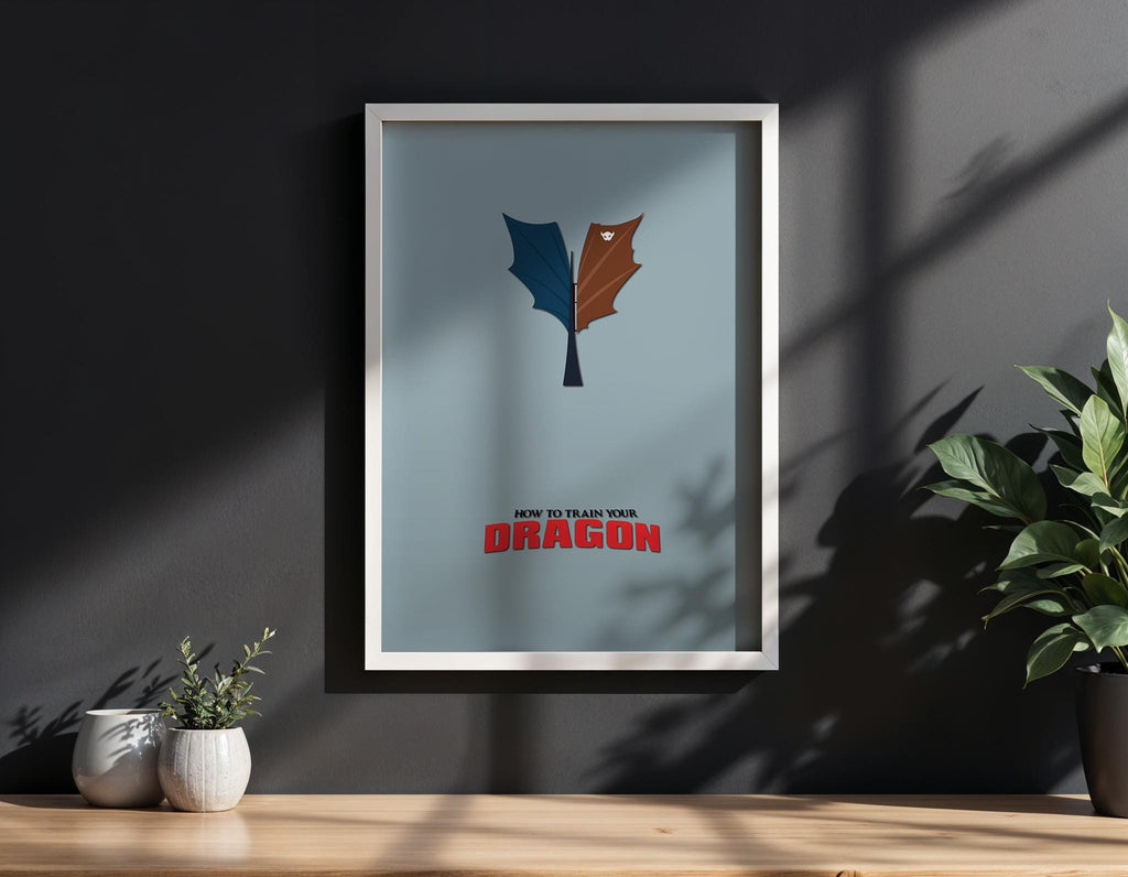 How to Train Your Dragon Movie Poster - Hiccup Toothless Art Print, Fantasy Adventure Decor, DreamWorks Fan Gift