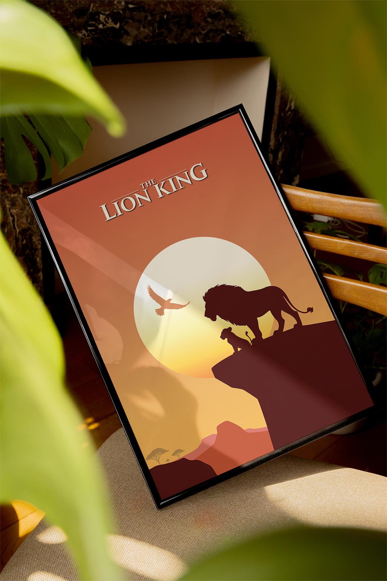 The Lion King Disney Movie Poster - Simba Nala Art Print, Classic Animation Decor, African Savanna Fan Gift