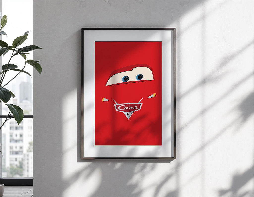 Cars Movie Poster – Racing Wall Art, Pixar Print, Lightning McQueen Decor, Gift for Car Enthusiasts