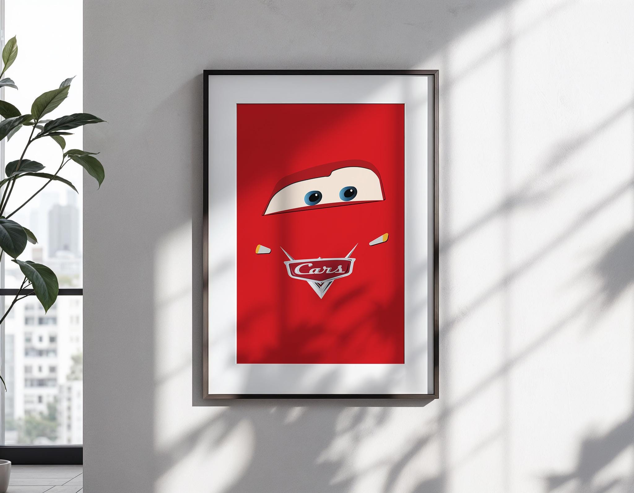 Cars Movie Poster – Racing Wall Art, Pixar Print, Lightning McQueen Decor, Gift for Car Enthusiasts