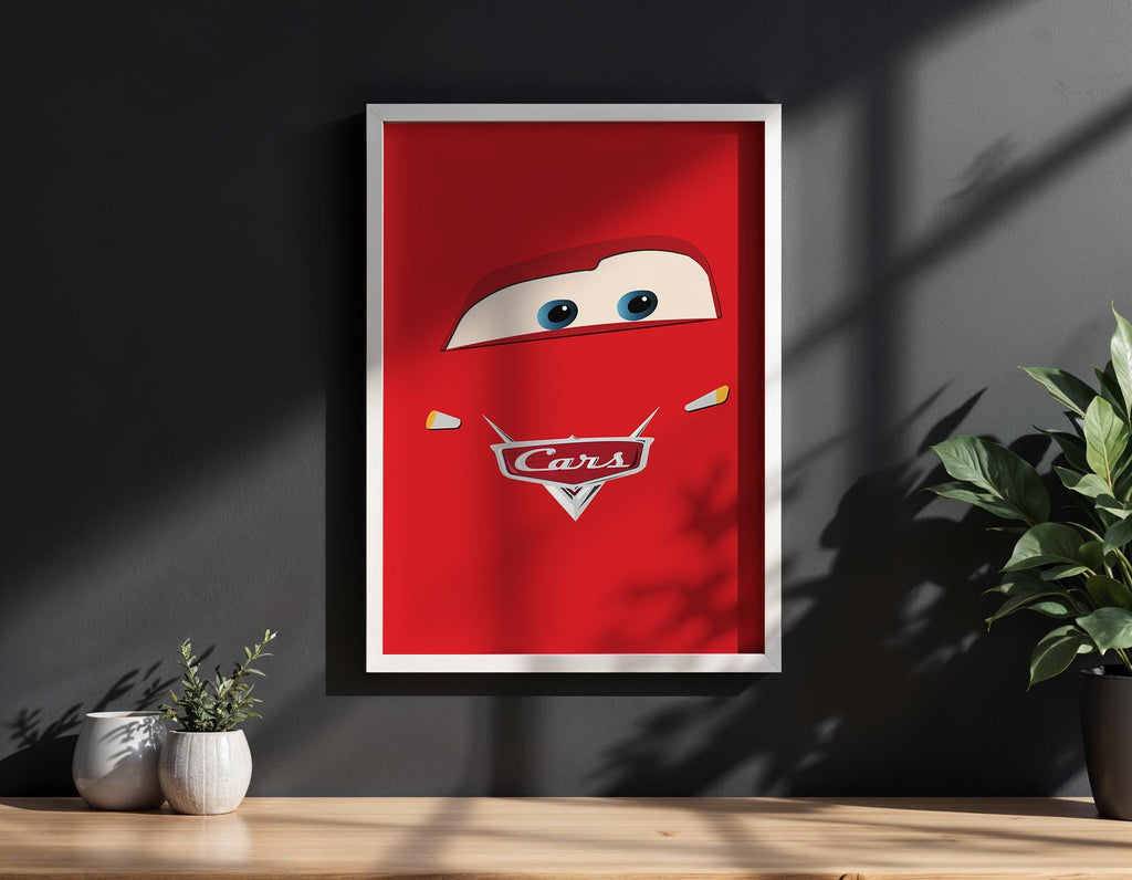 Cars Movie Poster – Racing Wall Art, Pixar Print, Lightning McQueen Decor, Gift for Car Enthusiasts