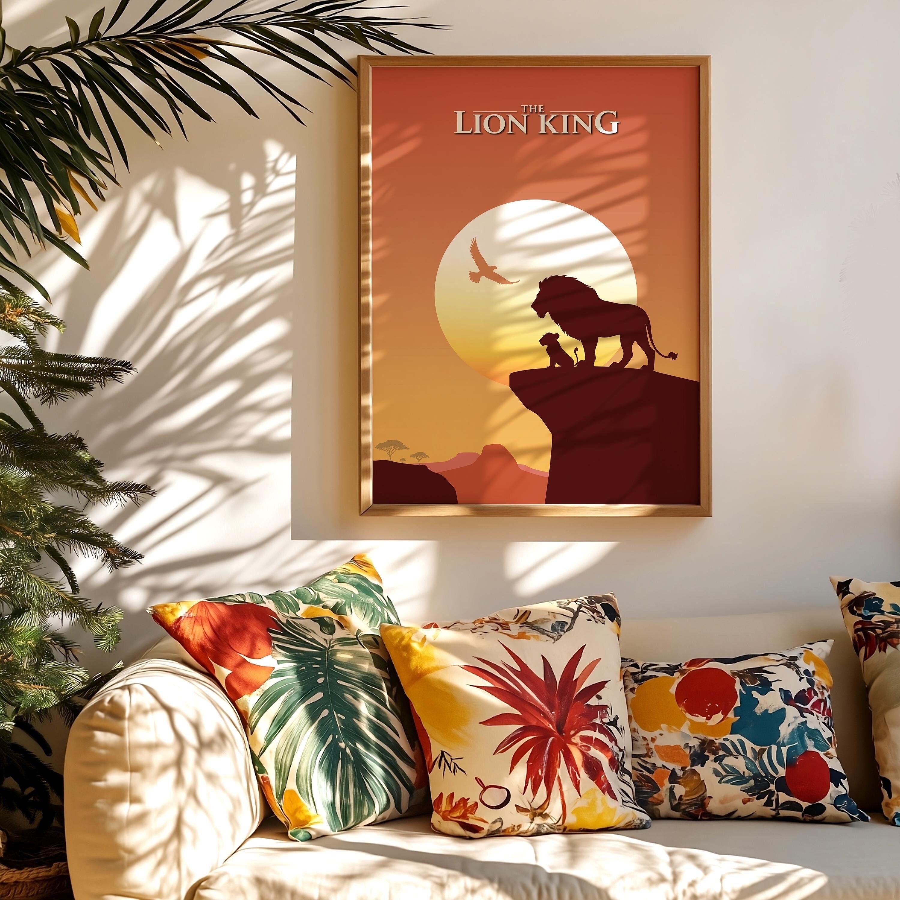 The Lion King Disney Movie Poster - Simba Nala Art Print, Classic Animation Decor, African Savanna Fan Gift