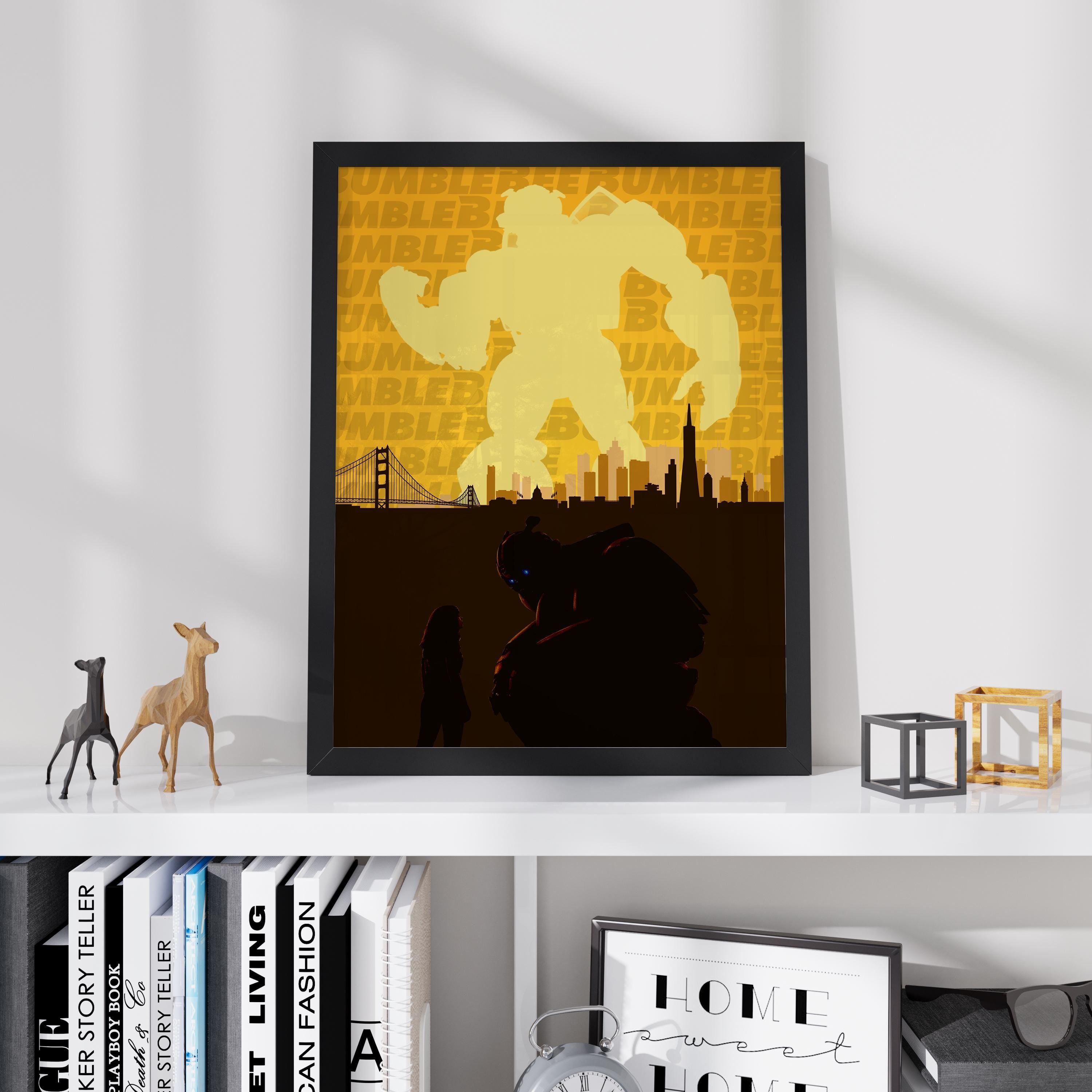 Bumblebee Movie Poster - Transformers Print, Movie Print, Robot Wall Art, Gift for Fans