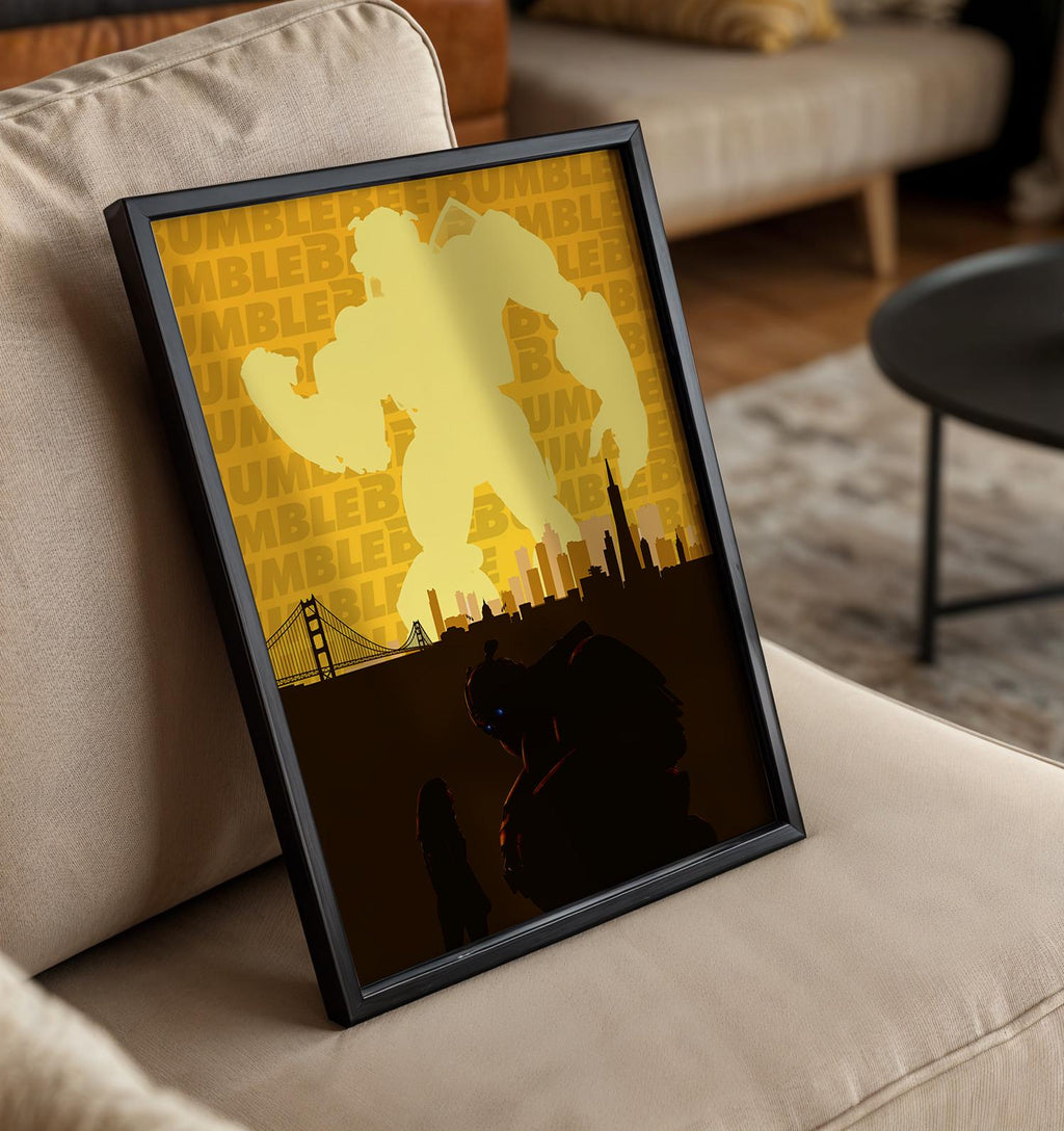 Bumblebee Movie Poster - Transformers Print, Movie Print, Robot Wall Art, Gift for Fans