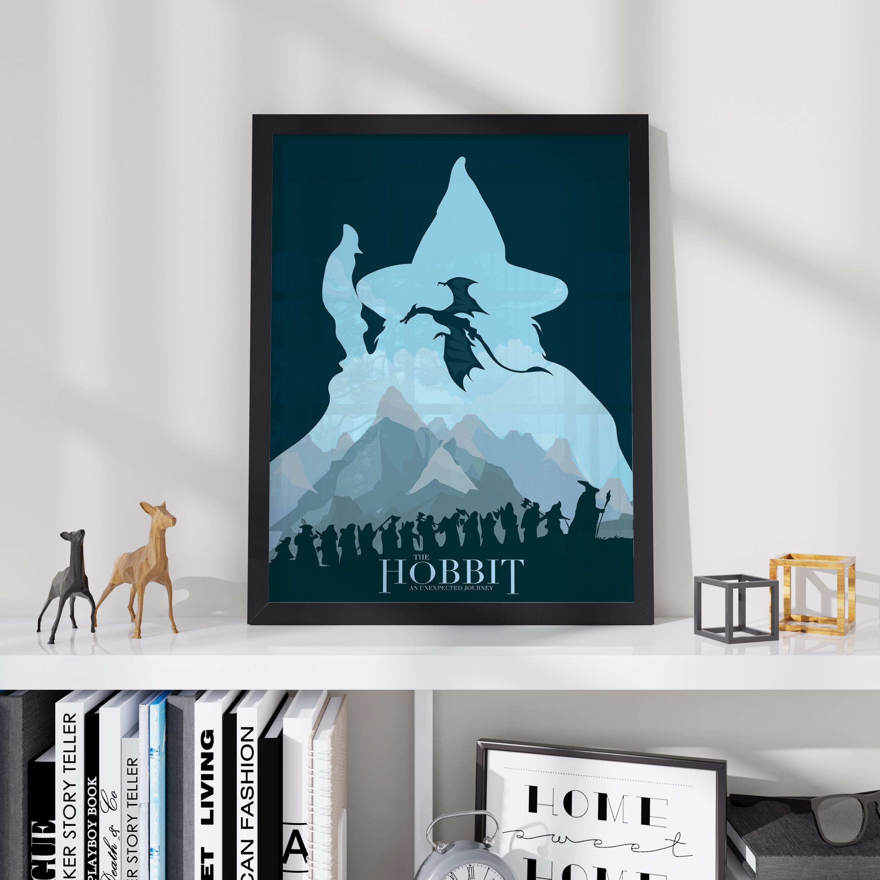 The Hobbit An Unexpected Journey Poster - Middle Earth Print, Fantasy Cinema Decor, Tolkien Fan Gift Idea, Gandalf Print