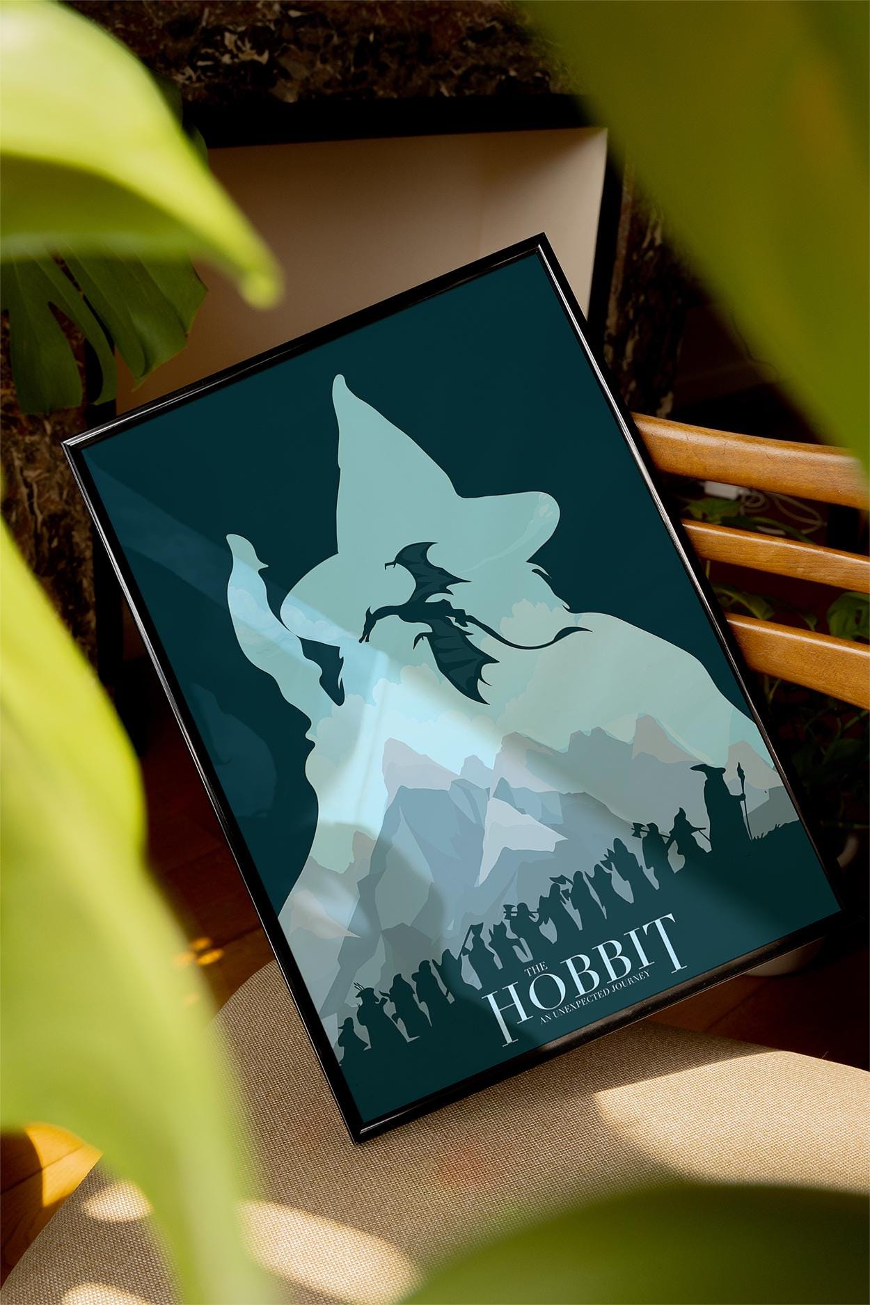 The Hobbit An Unexpected Journey Poster - Middle Earth Print, Fantasy Cinema Decor, Tolkien Fan Gift Idea, Gandalf Print