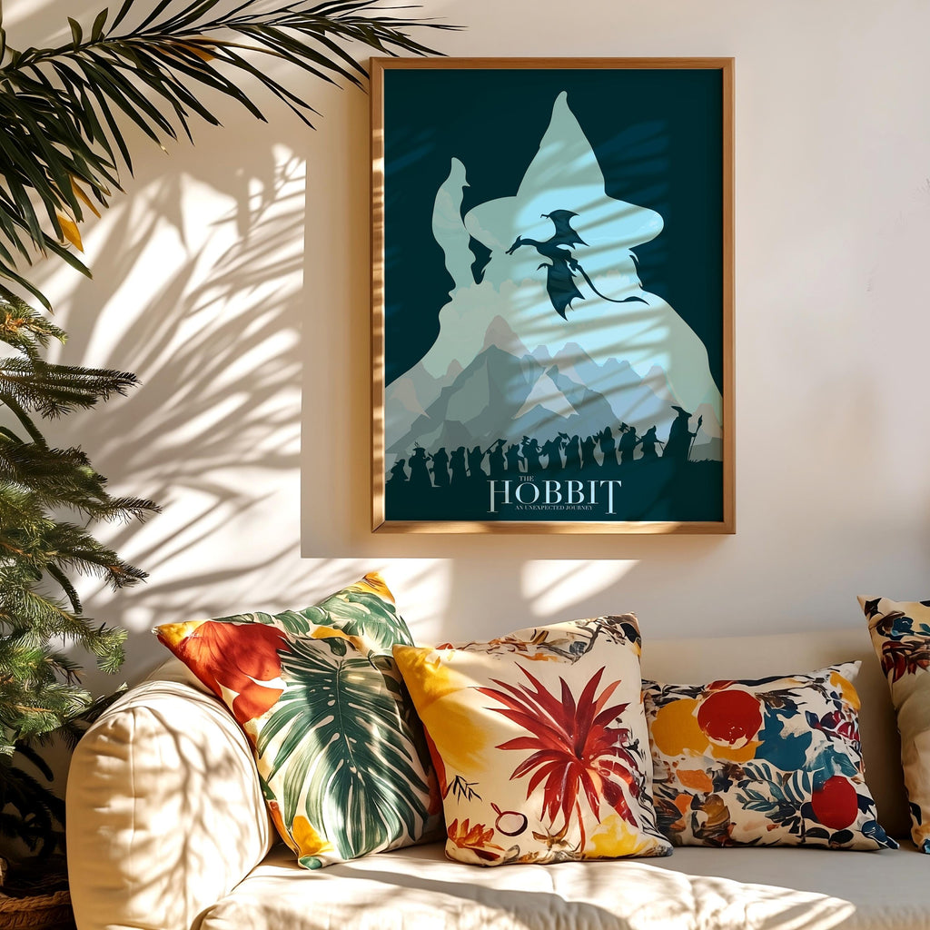The Hobbit An Unexpected Journey Poster - Middle Earth Print, Fantasy Cinema Decor, Tolkien Fan Gift Idea, Gandalf Print