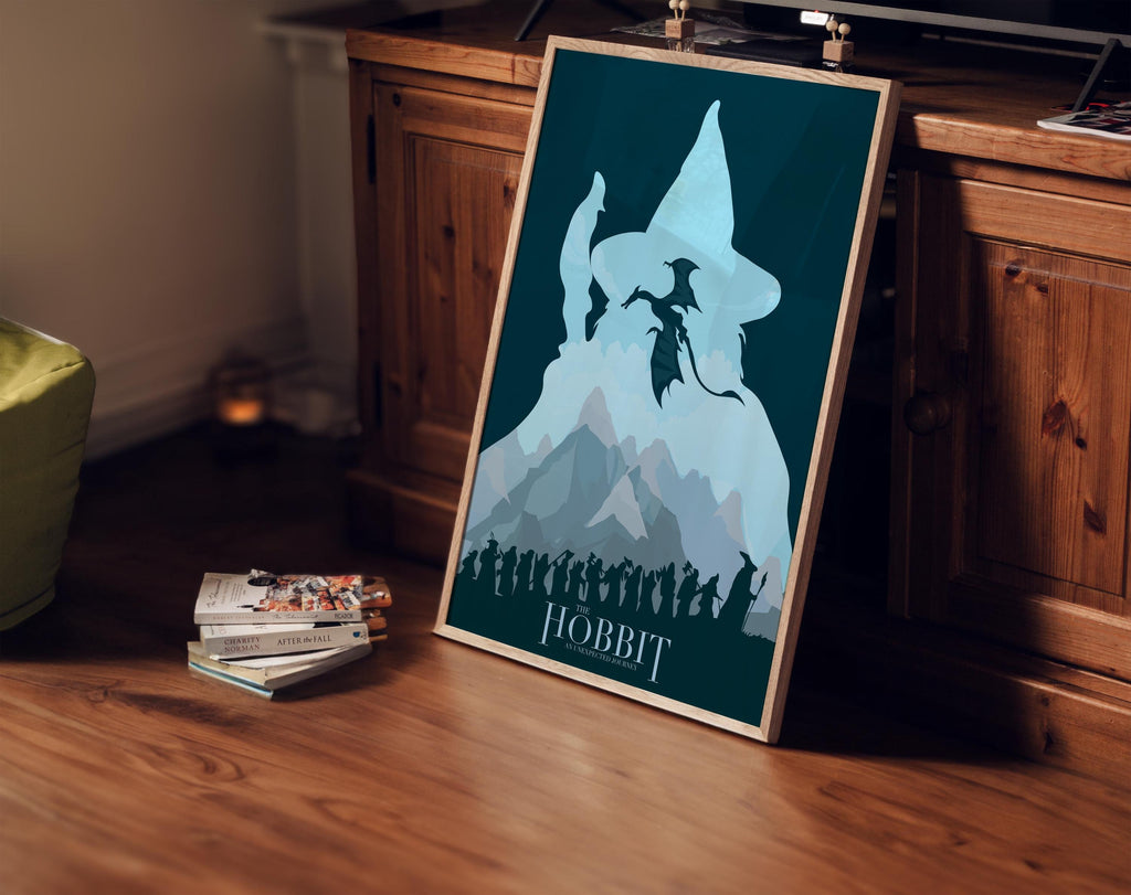 The Hobbit An Unexpected Journey Poster - Middle Earth Print, Fantasy Cinema Decor, Tolkien Fan Gift Idea, Gandalf Print