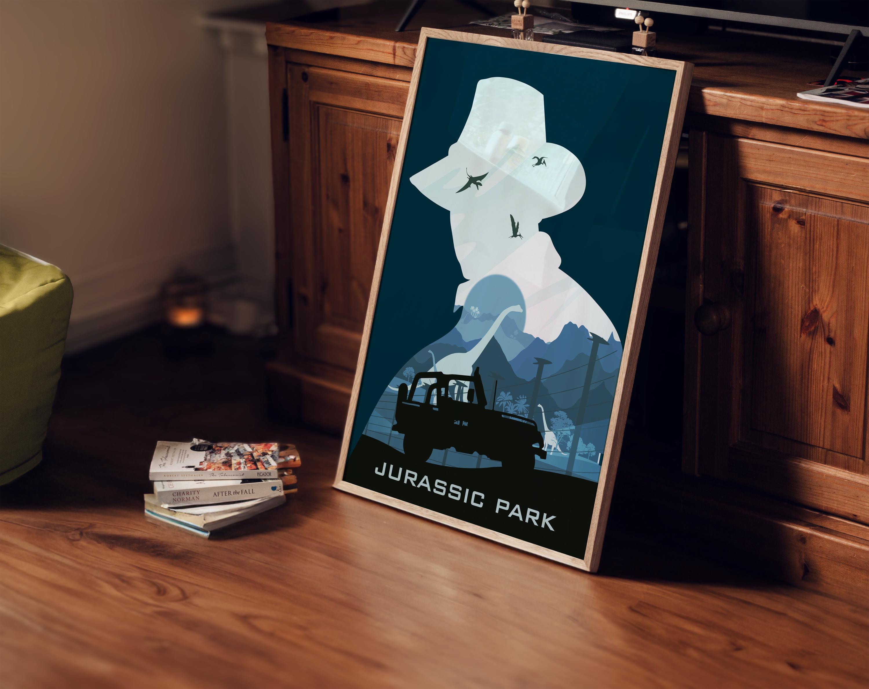 Jurassic Park Movie Poster - Vintage Wall Art, Cinematic Prints, Gift for Dinosaur Fans
