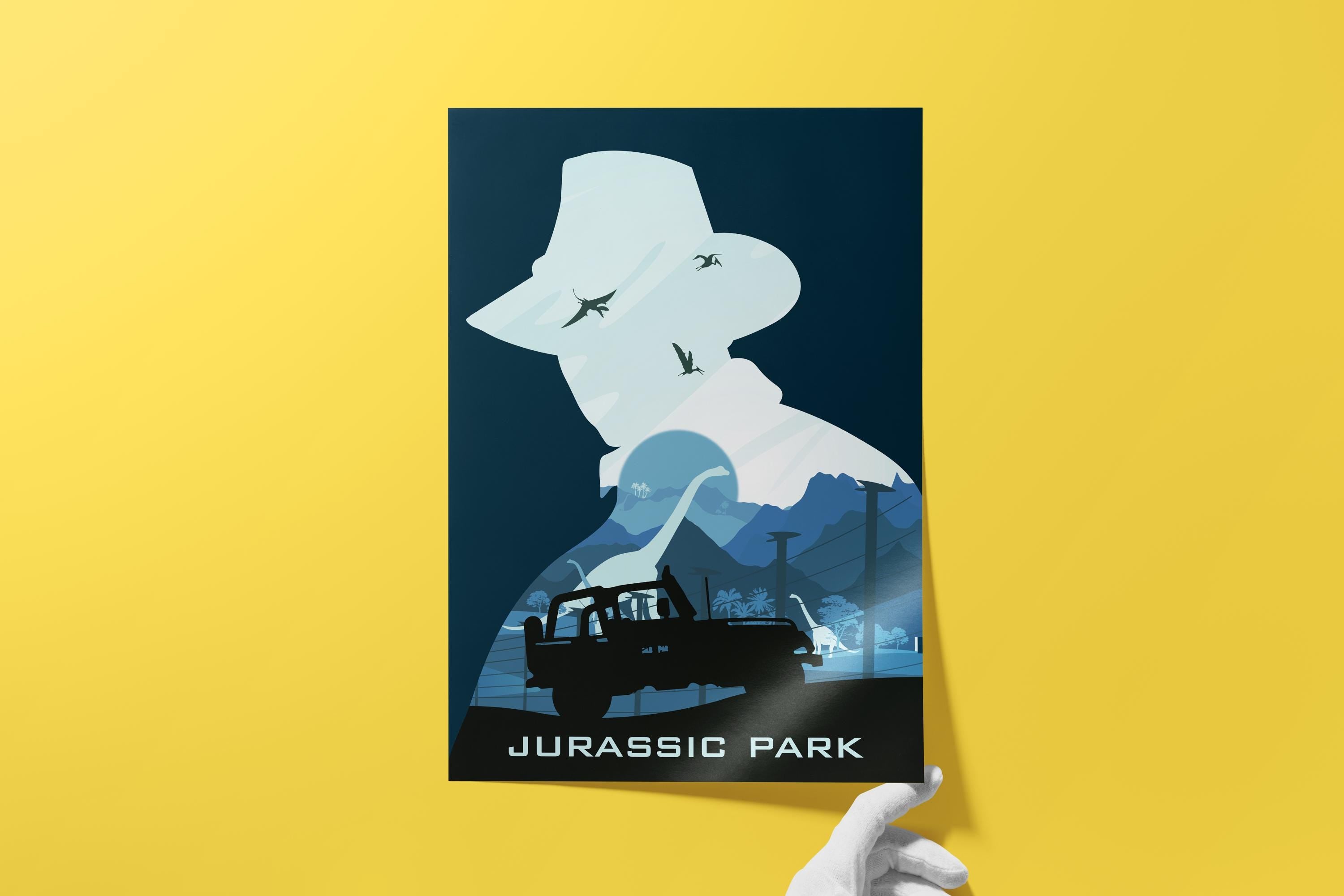 Jurassic Park Movie Poster - Vintage Wall Art, Cinematic Prints, Gift for Dinosaur Fans