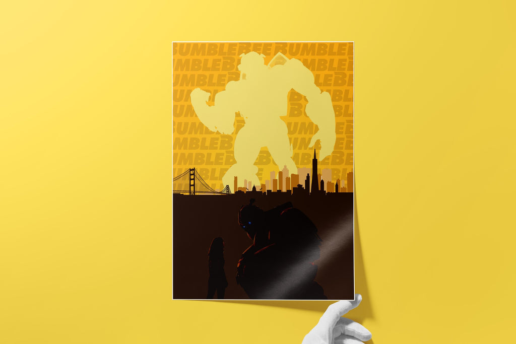 Bumblebee Movie Poster - Transformers Print, Movie Print, Robot Wall Art, Gift for Fans