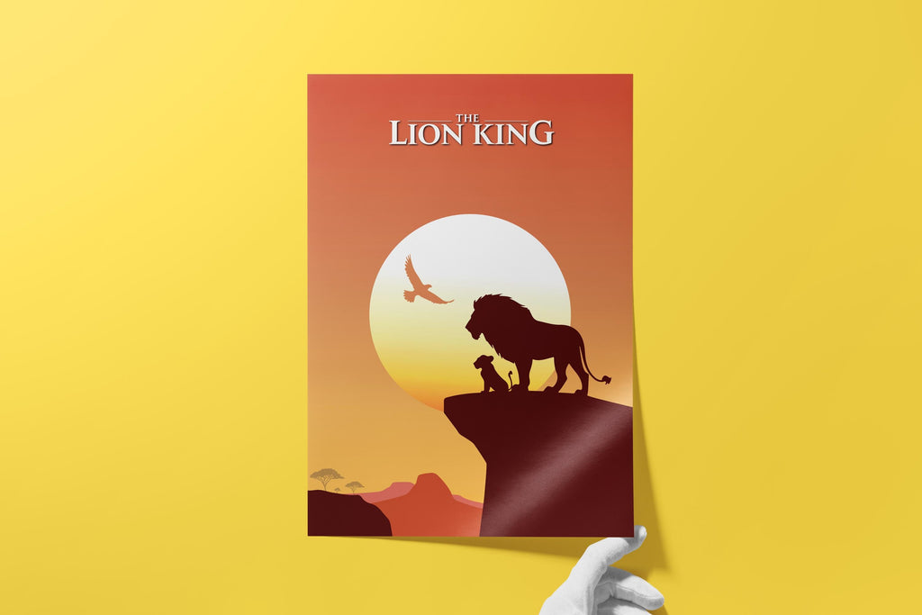 The Lion King Disney Movie Poster - Simba Nala Art Print, Classic Animation Decor, African Savanna Fan Gift