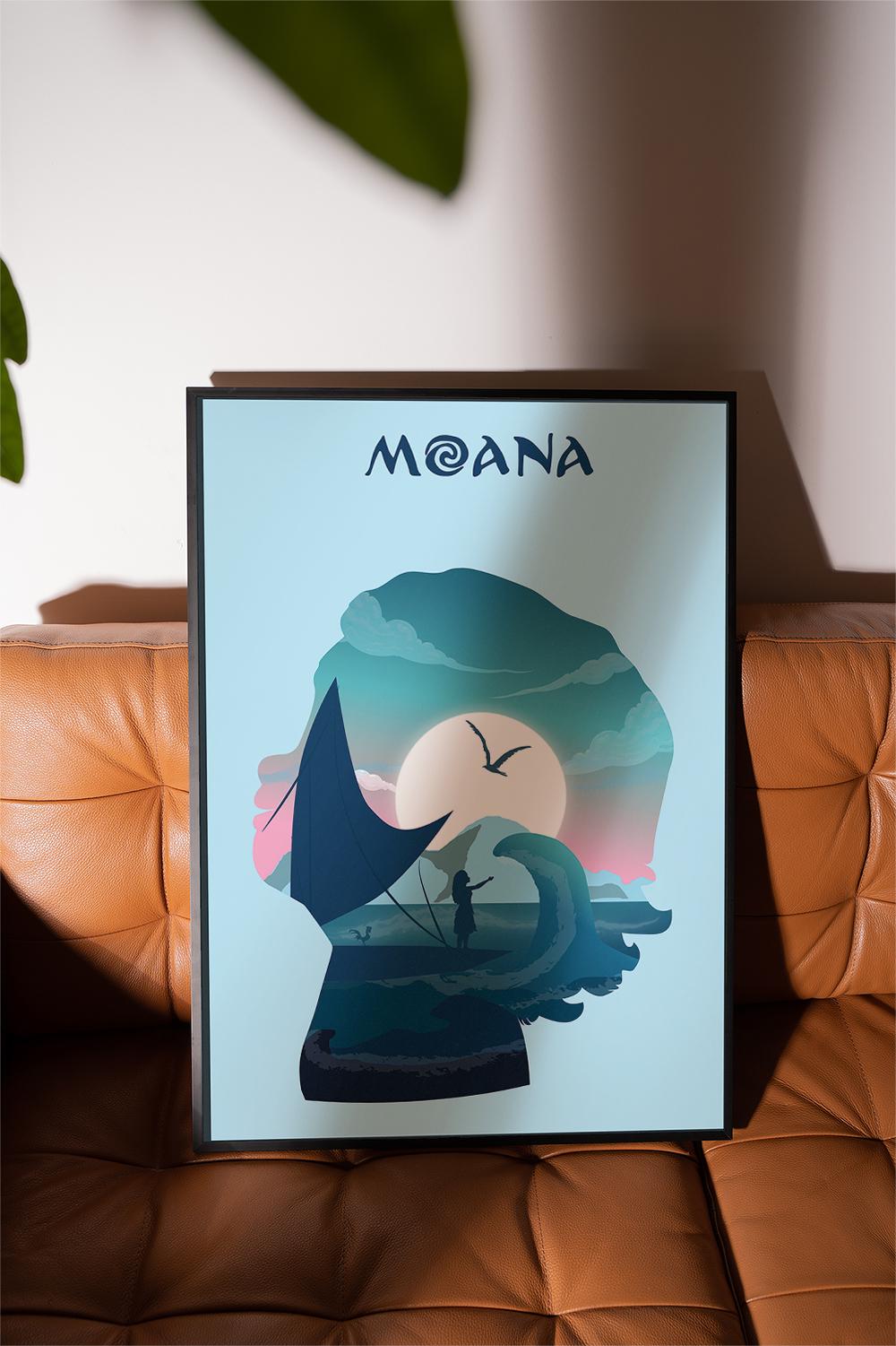 Moana Movie Poster - Wall Art Print, Animated Film, Disney Style, Gift for Movie Lovers