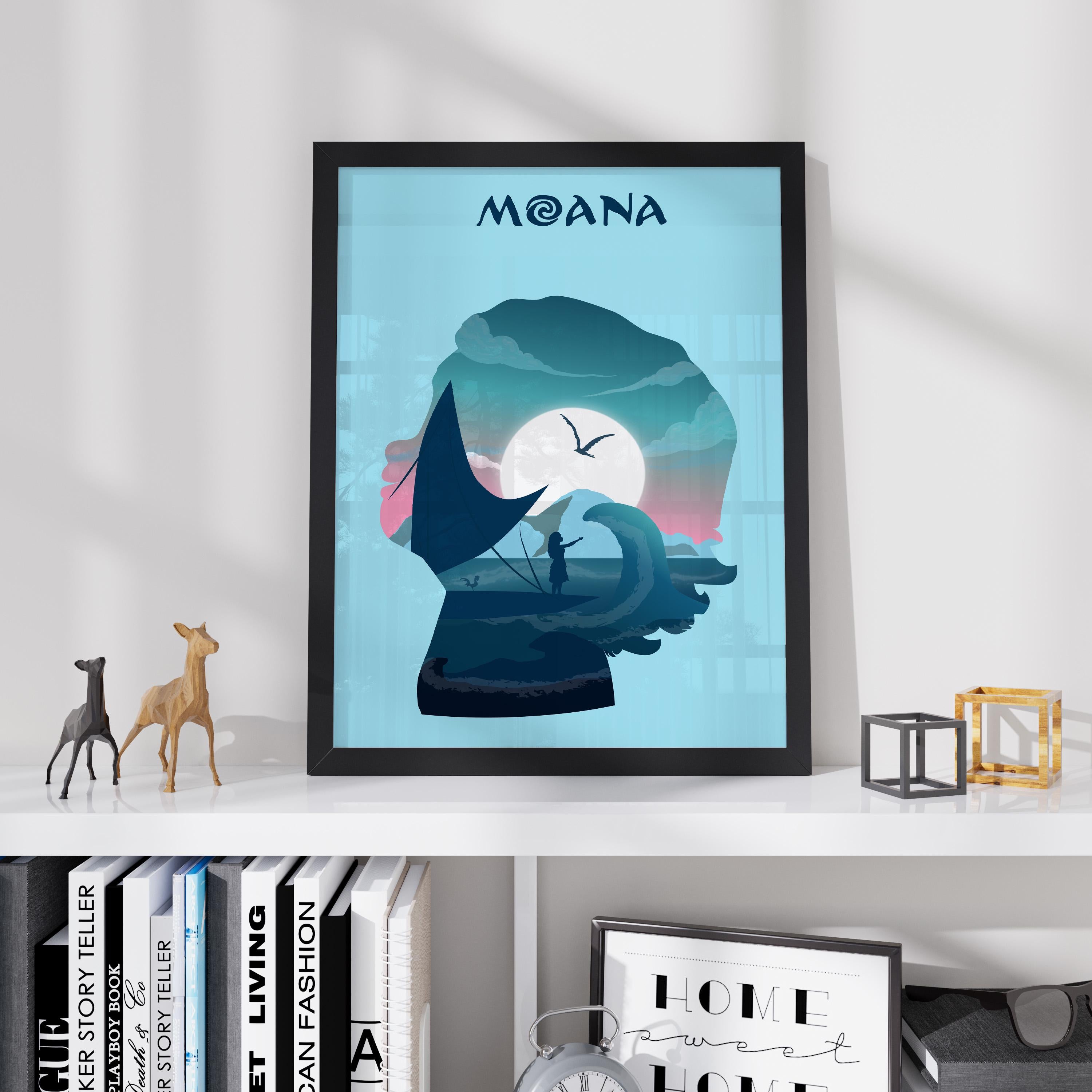 Moana Movie Poster - Wall Art Print, Animated Film, Disney Style, Gift for Movie Lovers
