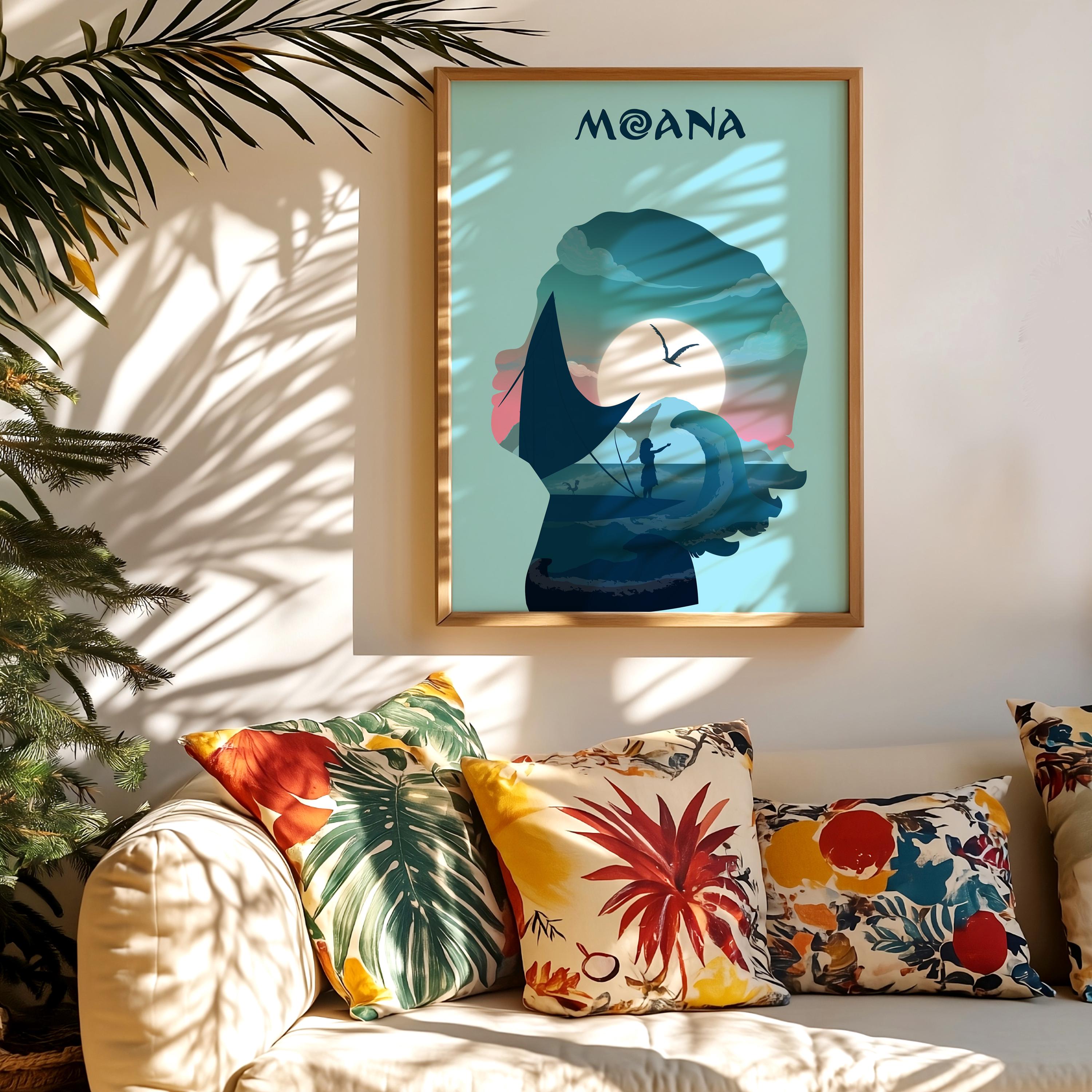 Moana Movie Poster - Wall Art Print, Animated Film, Disney Style, Gift for Movie Lovers