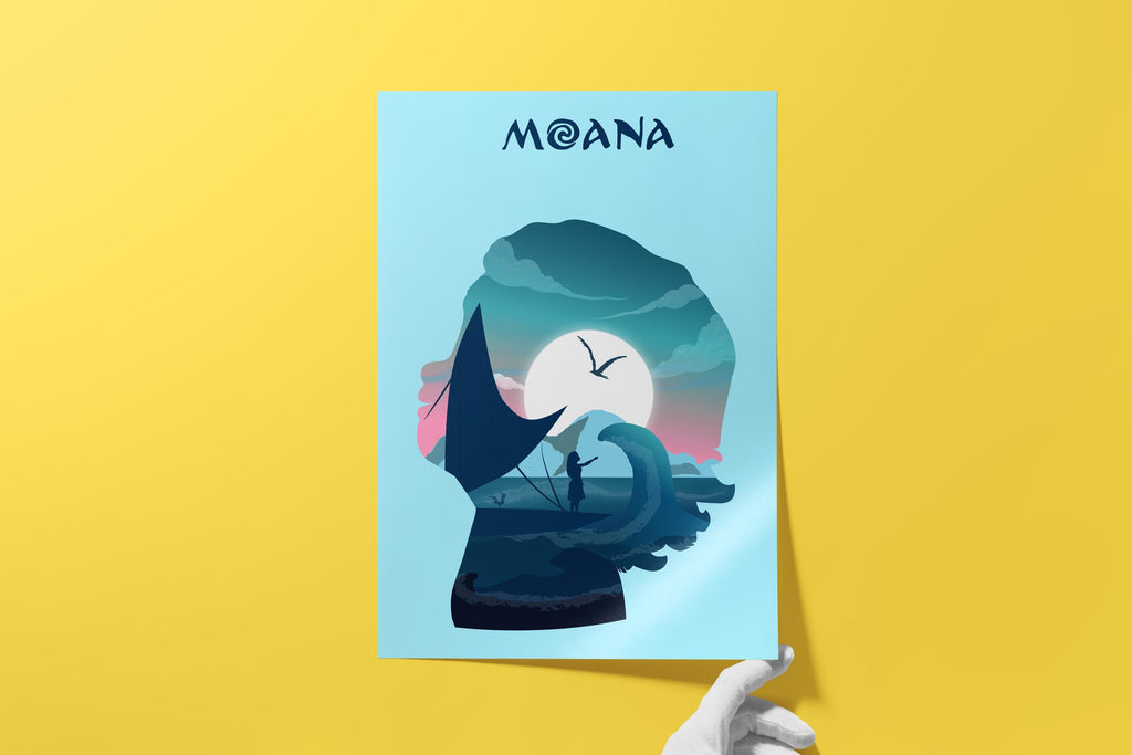 Moana Movie Poster - Wall Art Print, Animated Film, Disney Style, Gift for Movie Lovers