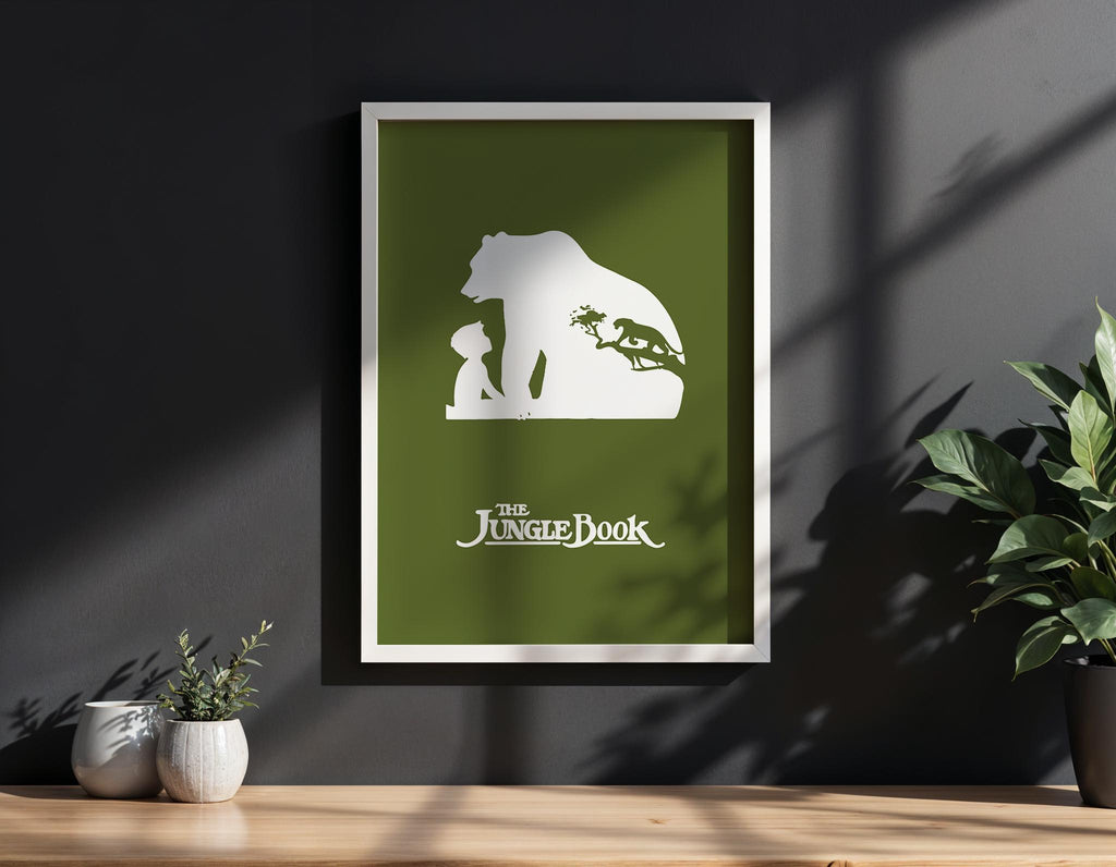The Jungle Book Disney Poster - Mowgli Baloo Print, Classic Animation Decor, Vintage Fan Gift Idea