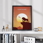 The Lion King Disney Movie Poster - Simba Nala Art Print, Classic Animation Decor, African Savanna Fan Gift