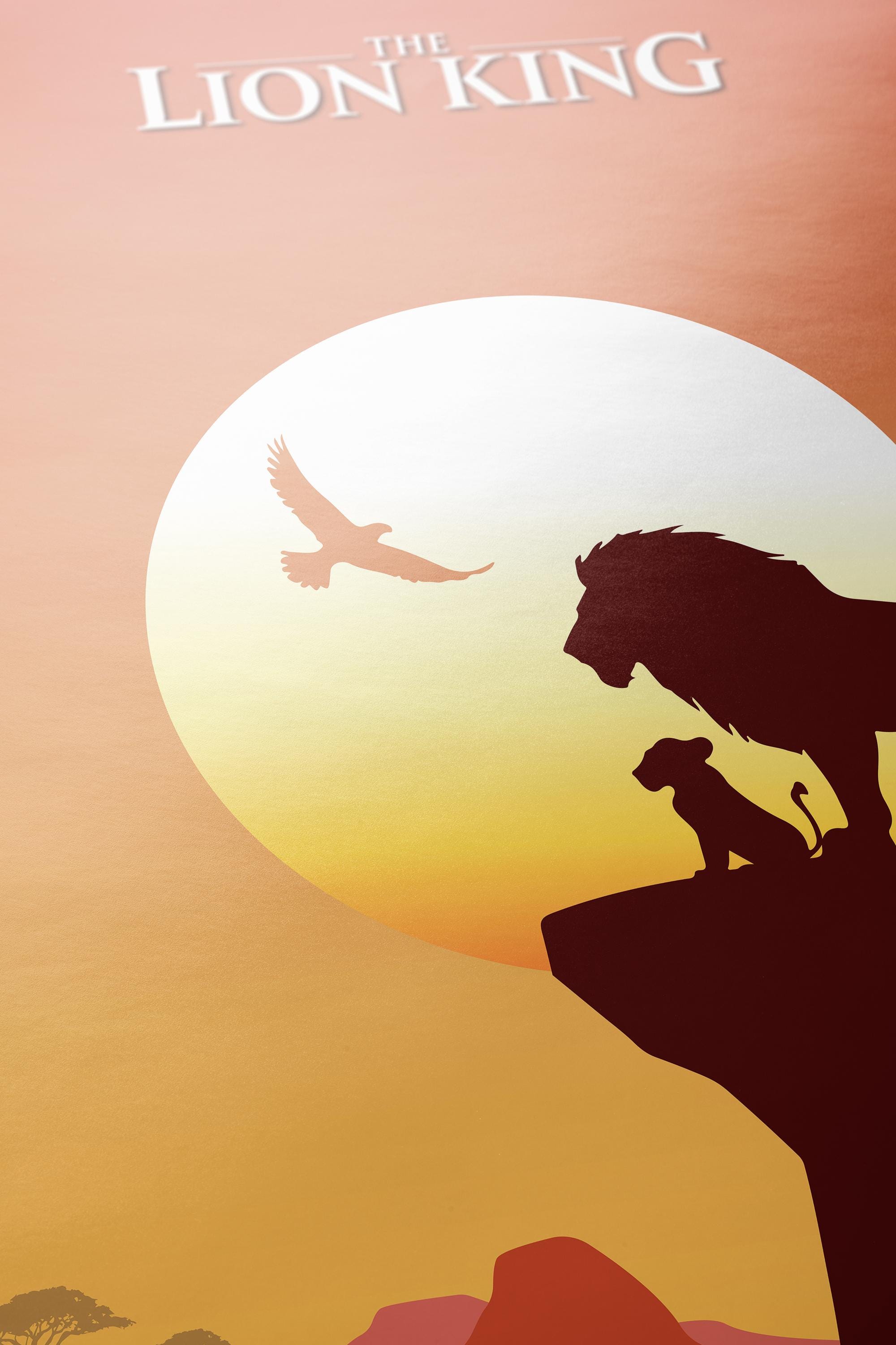 The Lion King Disney Movie Poster - Simba Nala Art Print, Classic Animation Decor, African Savanna Fan Gift