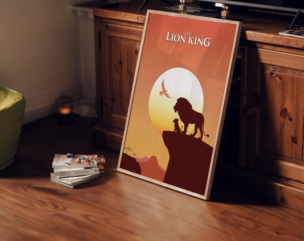 The Lion King Disney Movie Poster - Simba Nala Art Print, Classic Animation Decor, African Savanna Fan Gift