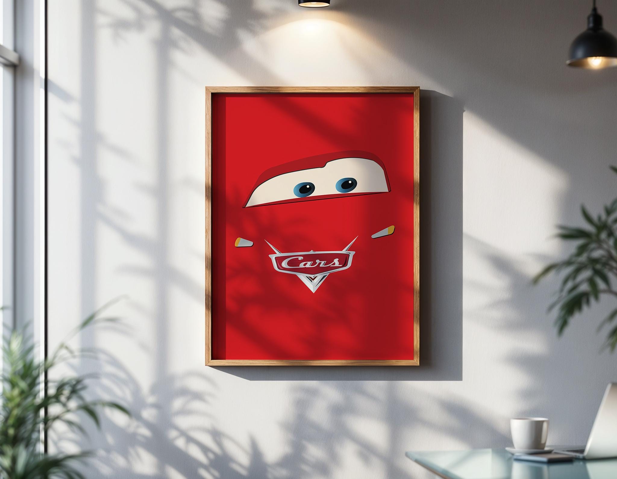 Cars Movie Poster – Racing Wall Art, Pixar Print, Lightning McQueen Decor, Gift for Car Enthusiasts