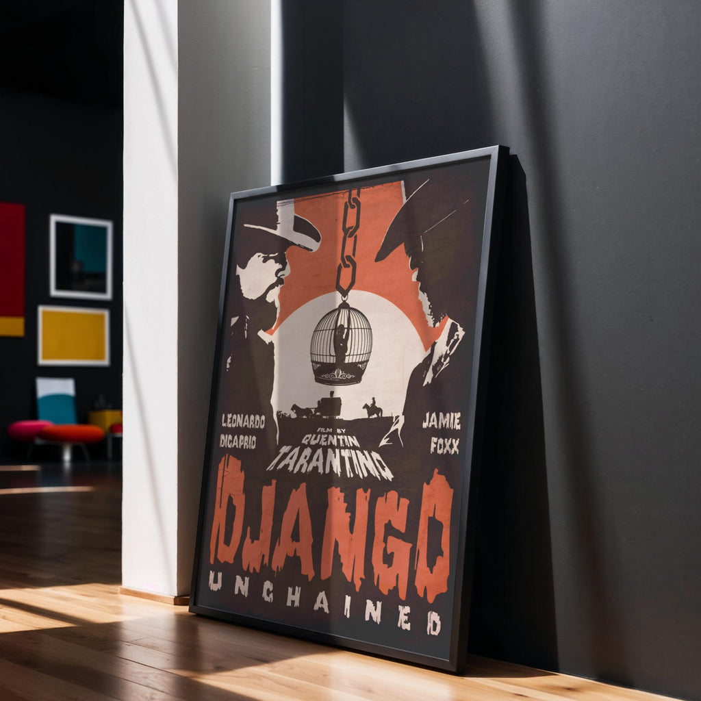 Django Unchained Poster - Modern Western Wall Art, Tarantino Film Print, Cult Movie Gift