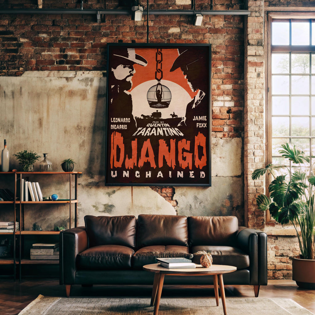 Django Unchained Poster - Modern Western Wall Art, Tarantino Film Print, Cult Movie Gift