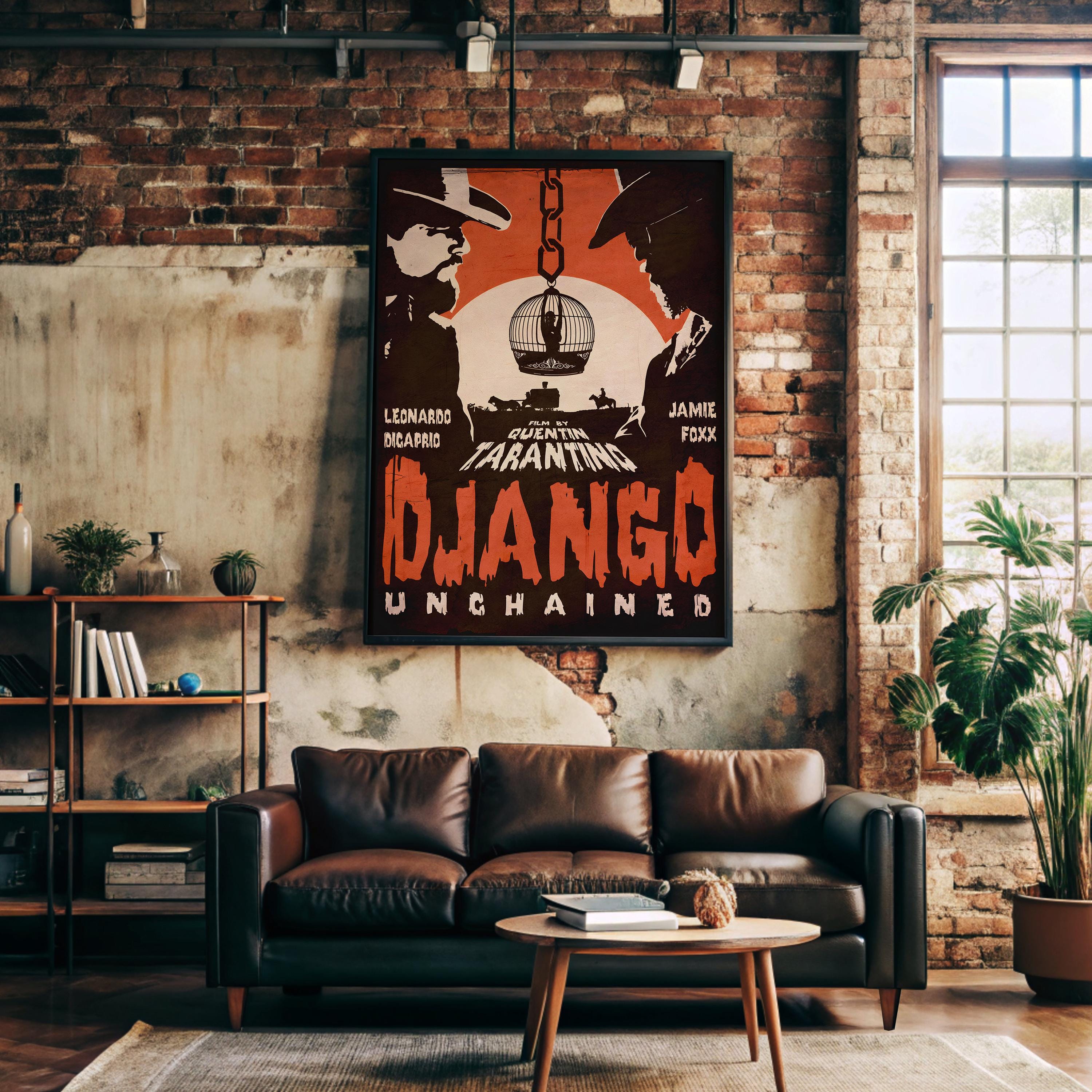 Django Unchained Poster - Modern Western Wall Art, Tarantino Film Print, Cult Movie Gift