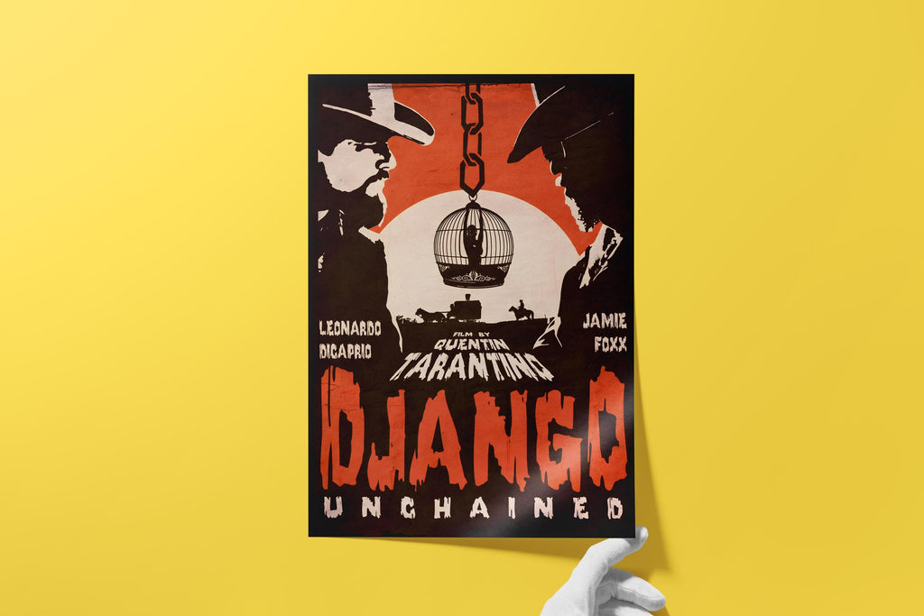 Django Unchained Poster - Modern Western Wall Art, Tarantino Film Print, Cult Movie Gift