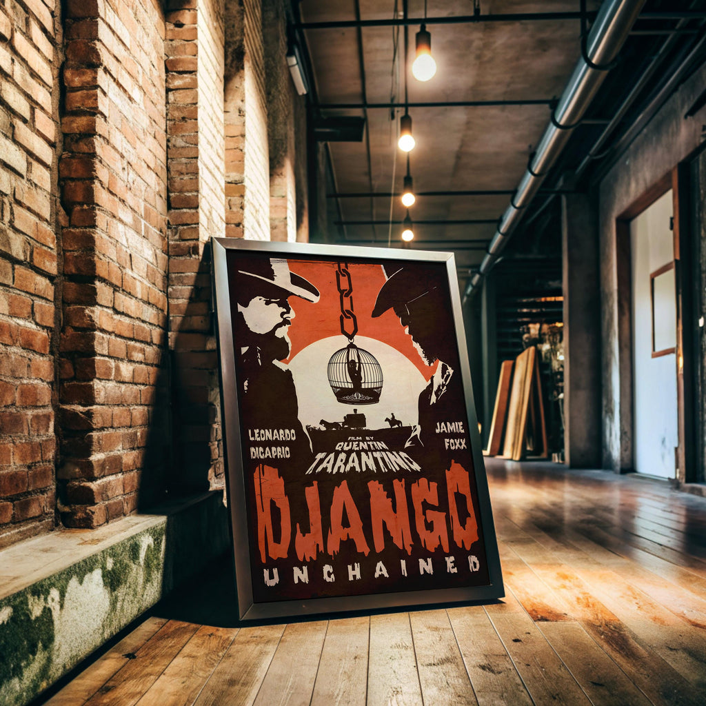 Django Unchained Poster - Modern Western Wall Art, Tarantino Film Print, Cult Movie Gift