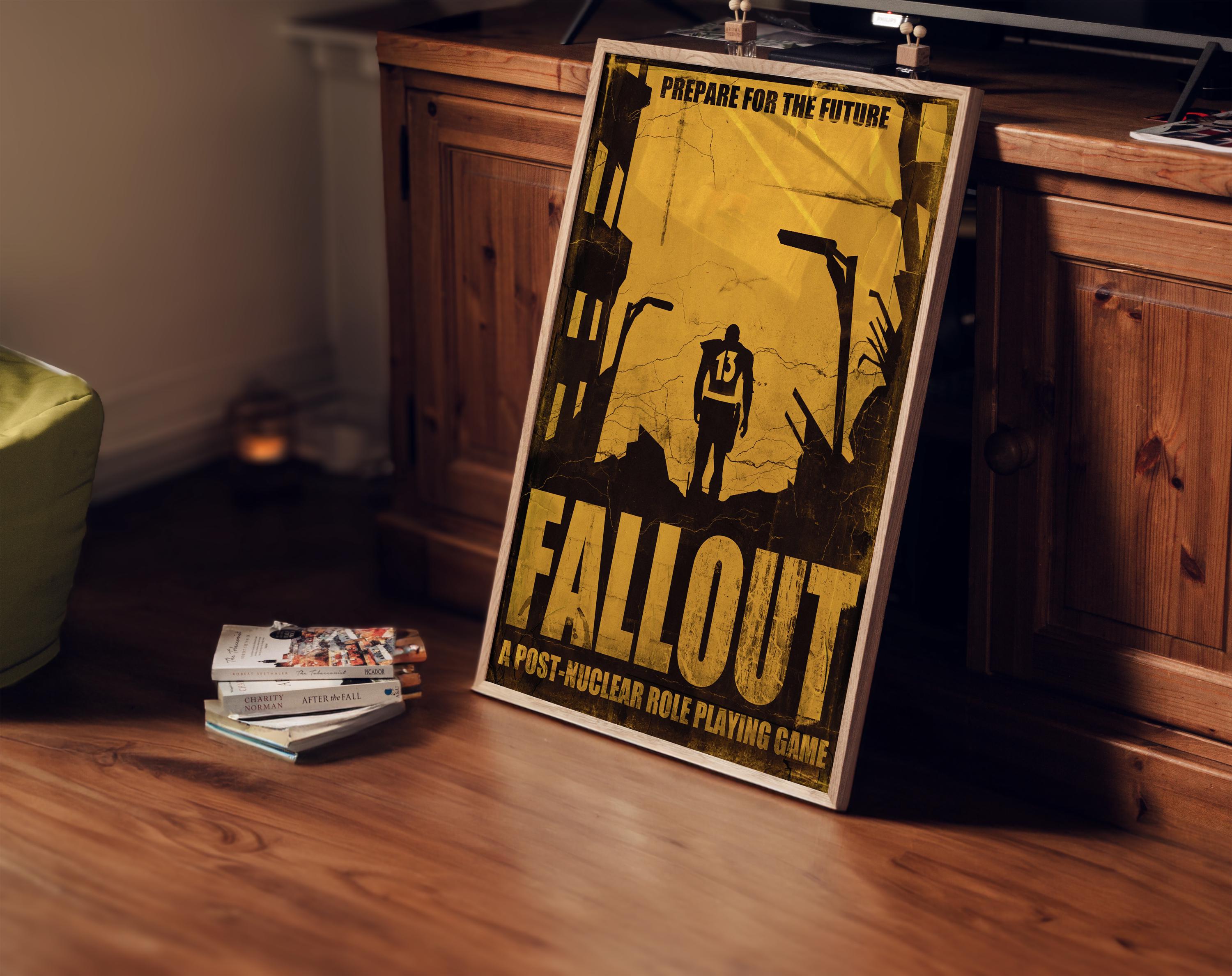 Fallout Poster - Post-Apocalyptic Videogame Art, Gamer Wall Print, Geek Decor Gift