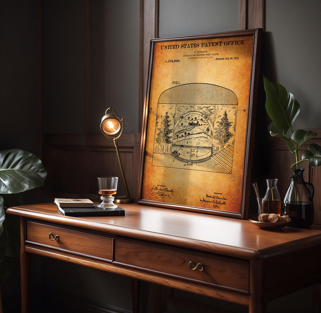 Apparatus for Producing Stage Effects Patent Poster - Vintage Print, Theater & Cinema Wall Art, Retro Decor (US1104846-1)