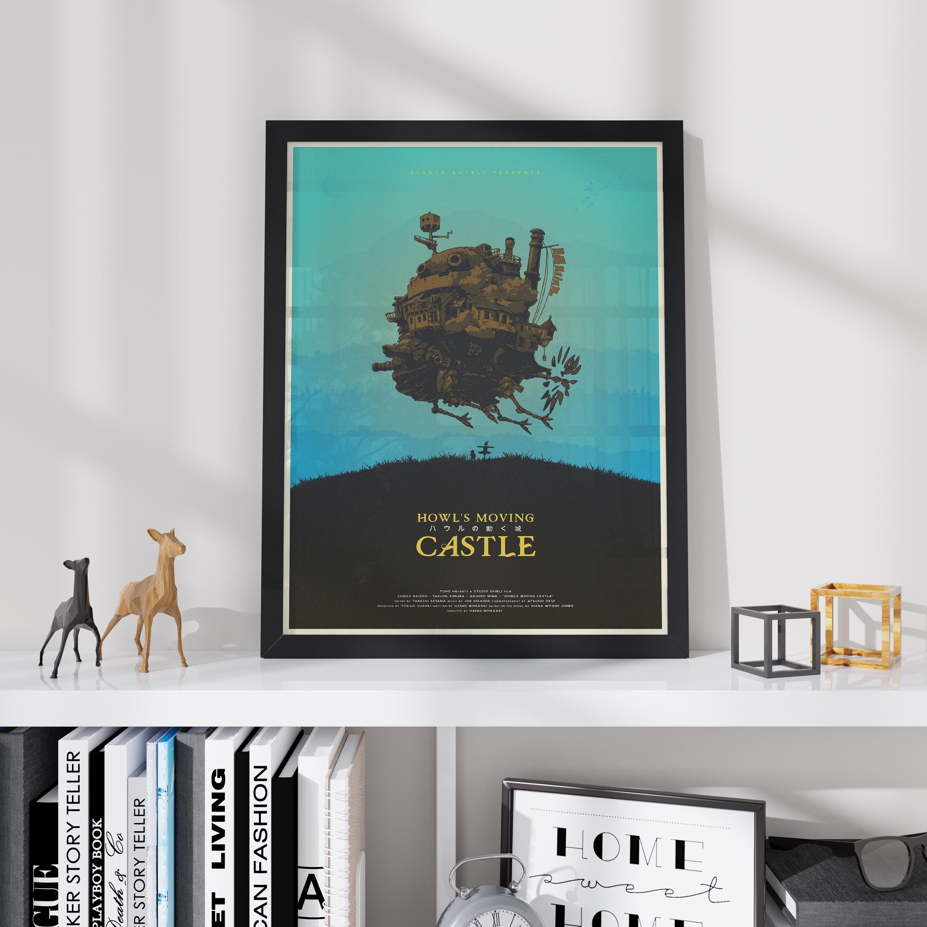 Howl’s Moving Castle Movie Poster - Wall Art Print, Anime Film, Studio Ghibli, Gift for Japanese Animation Fans