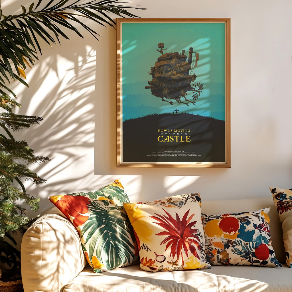 Howl’s Moving Castle Movie Poster - Wall Art Print, Anime Film, Studio Ghibli, Gift for Japanese Animation Fans
