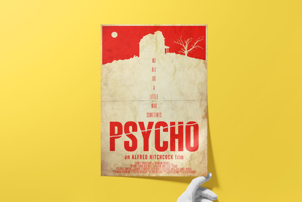 Psycho Movie Poster - Wall Art Print, Horror Cinema, Cult Classic, Gift for Hitchcock Fans