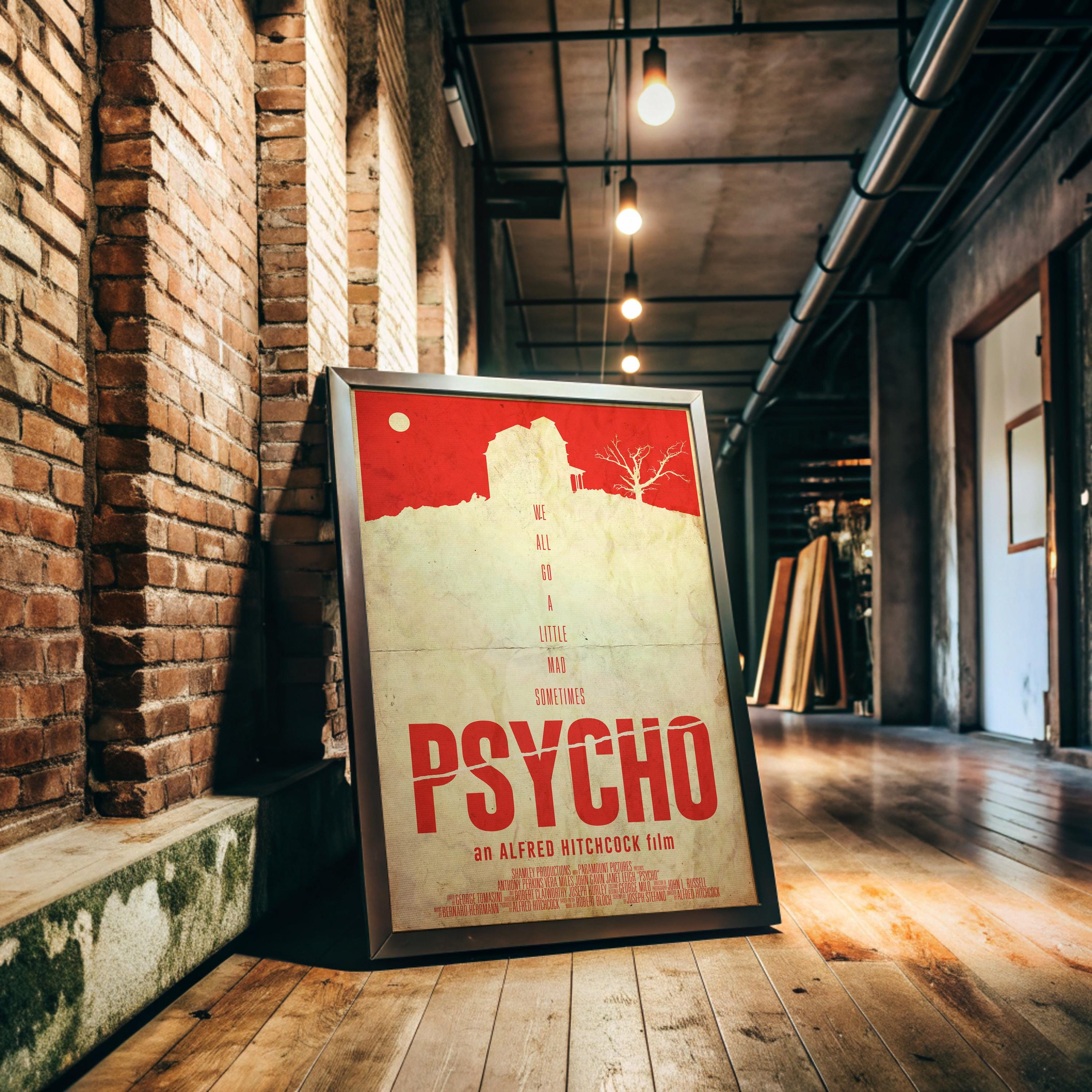 Psycho Movie Poster - Wall Art Print, Horror Cinema, Cult Classic, Gift for Hitchcock Fans