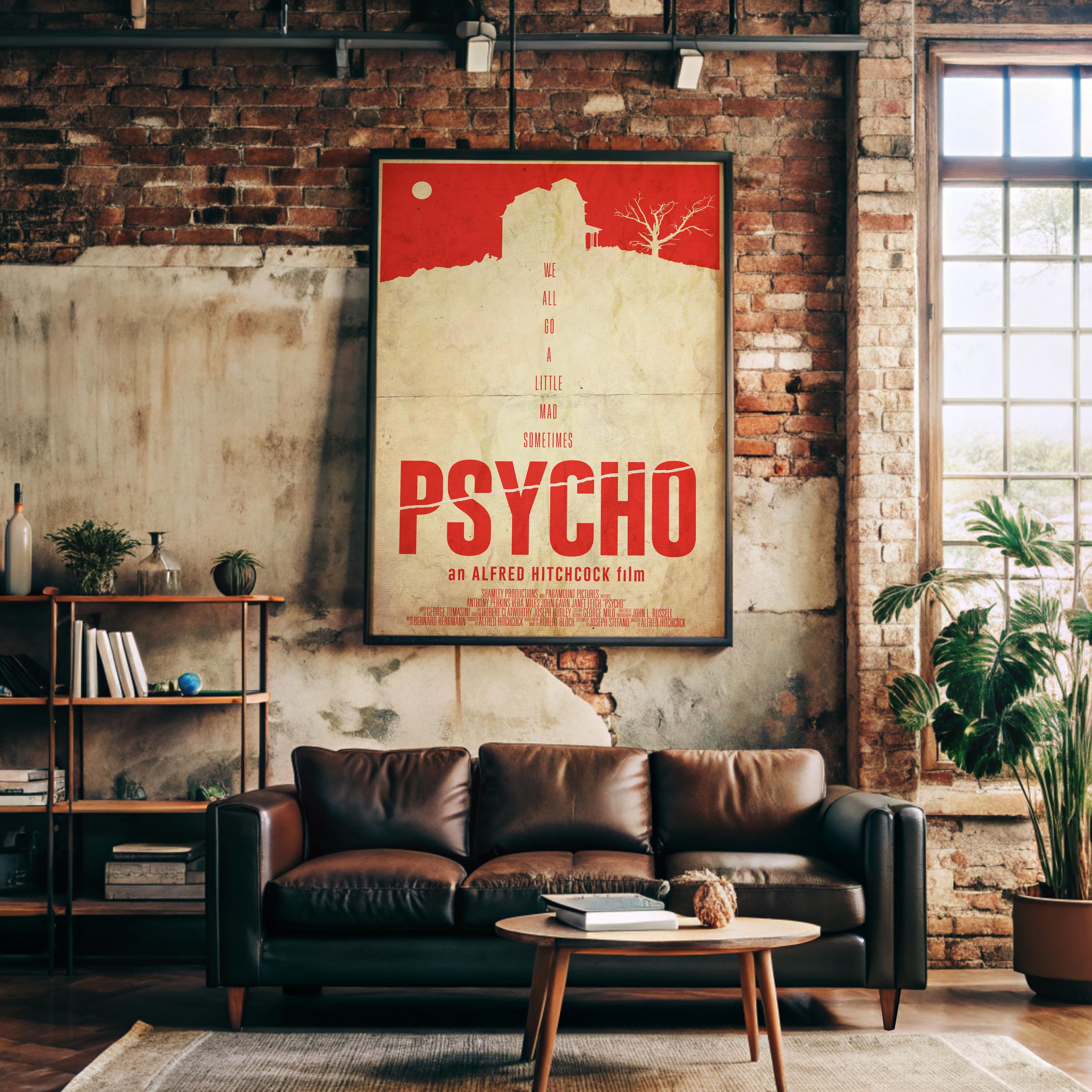Psycho Movie Poster - Wall Art Print, Horror Cinema, Cult Classic, Gift for Hitchcock Fans