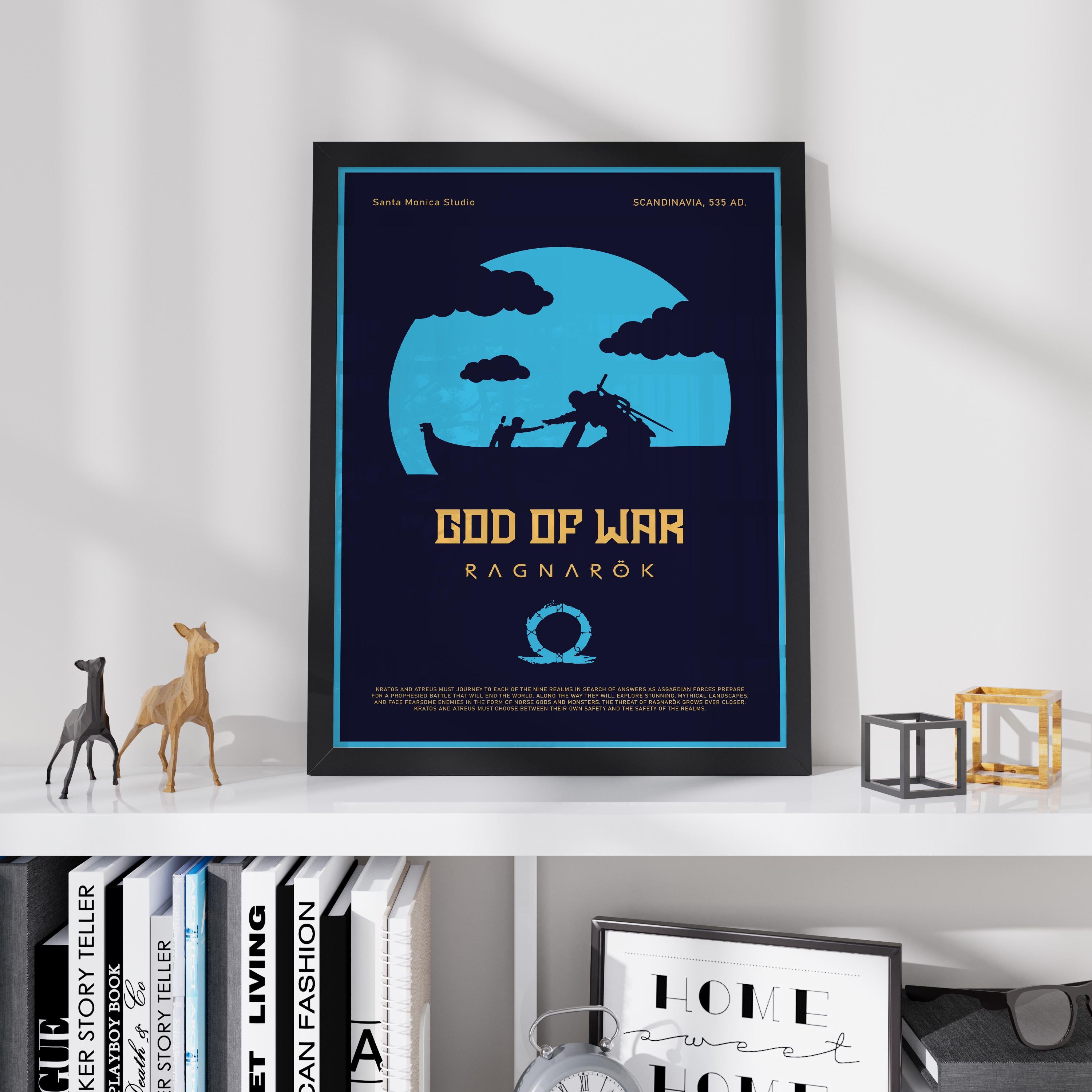 God of War Ragnarök Poster - Kratos and Atreus Art Print, Epic Norse Gaming Decor, Gift Idea for Gamer Room