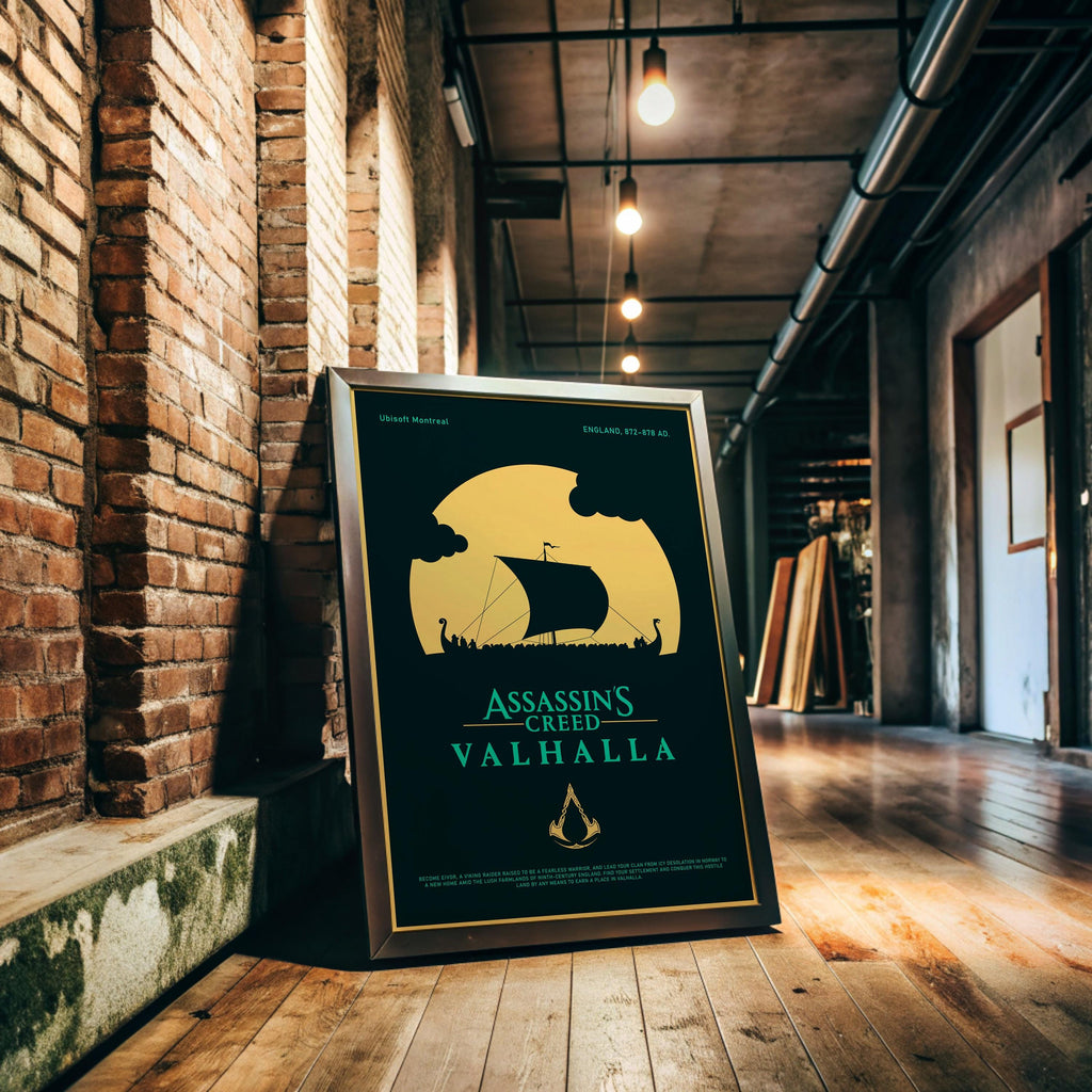 Assassin’s Creed Valhalla Poster - Viking Video Game Art Print, Epic Gamer Wall Decor, Gift Idea for AC Saga Fans