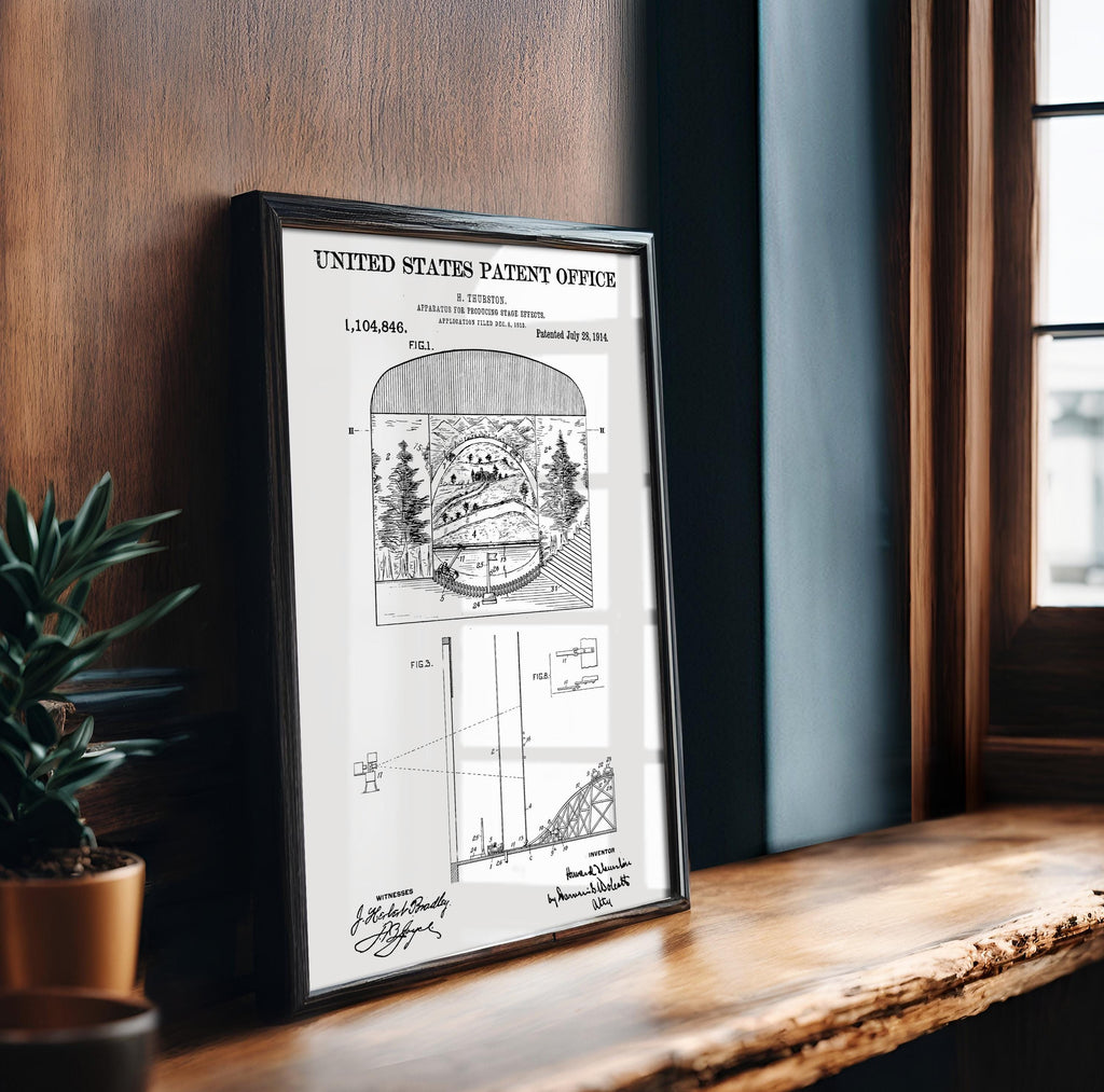 Apparatus for Producing Stage Effects Patent Poster - Vintage Print, Theater & Cinema Wall Art, Retro Decor (US1104846-2)