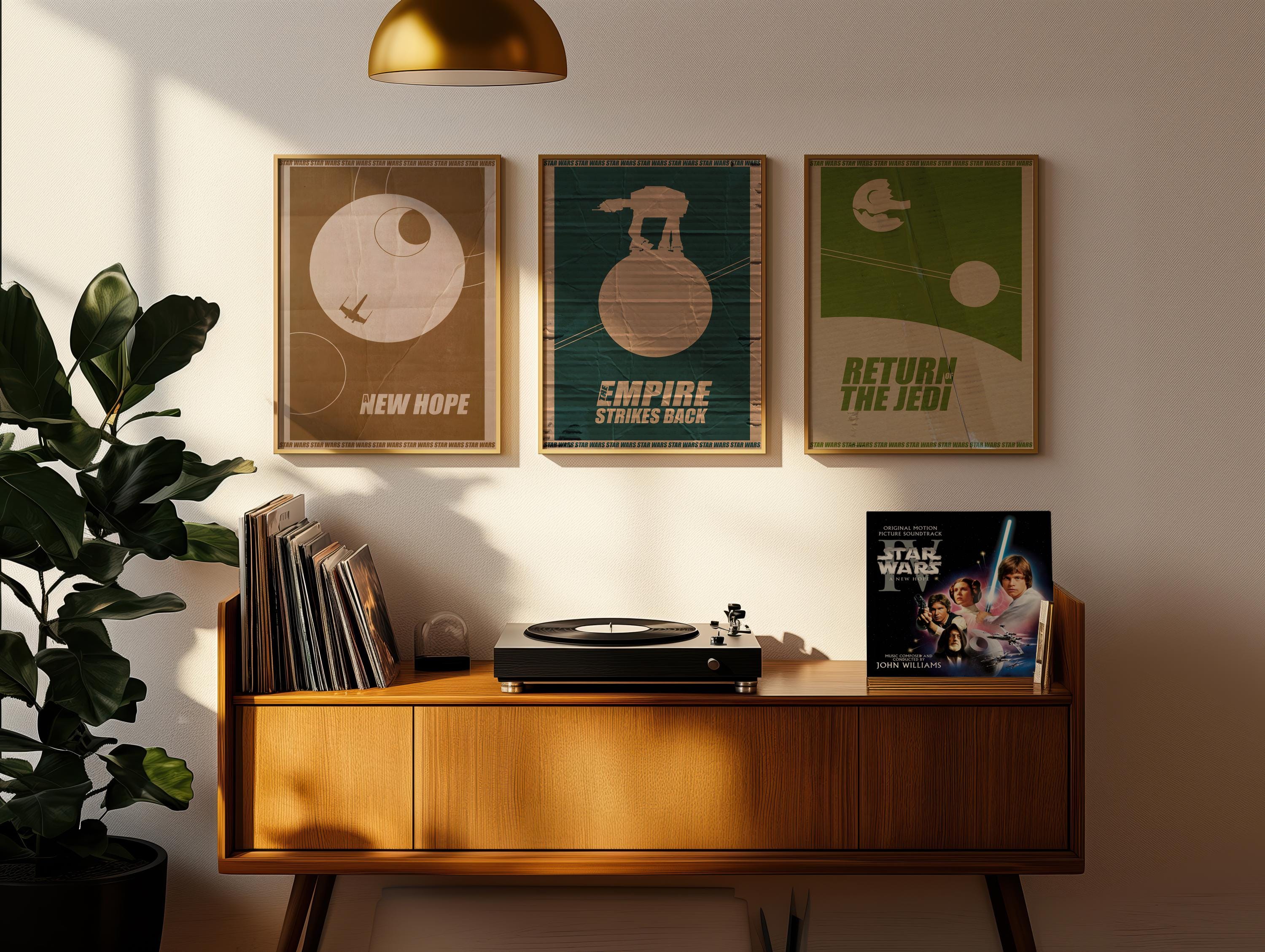 Star Wars Trilogy Poster Set - Original Saga Wall Art, Sci-Fi Movie Print Collection, Gift Idea for Star Wars Fans