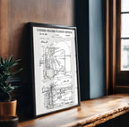 Motion Picture Projector (US3212837-3) Patent Poster – Vintage patent wall art, movie technology print, gift for film buffs
