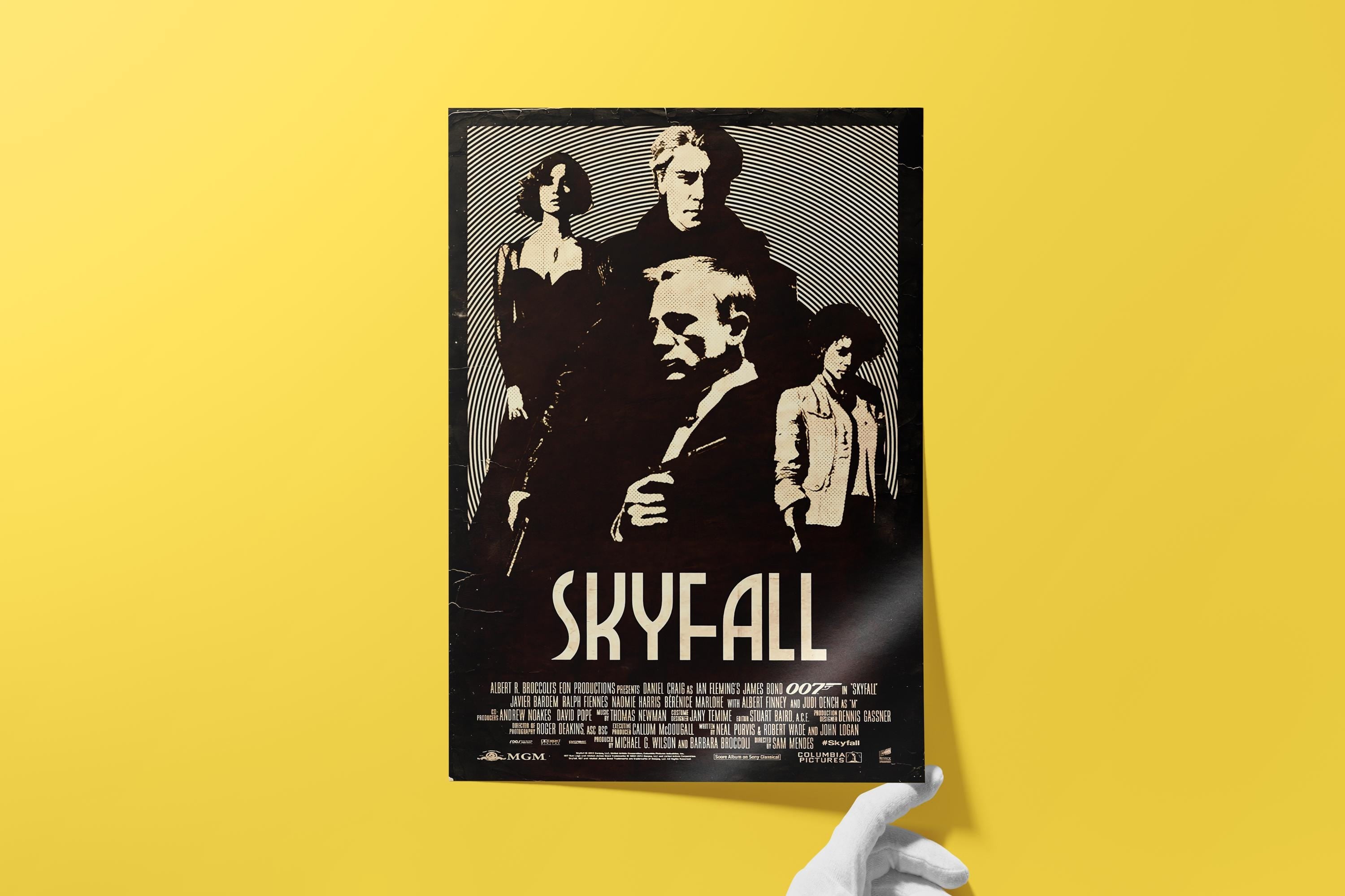 Skyfall Poster - James Bond Art Print, Spy Movie Poster, Vintage Cinema Decor, Gift Idea for 007 Saga Fans