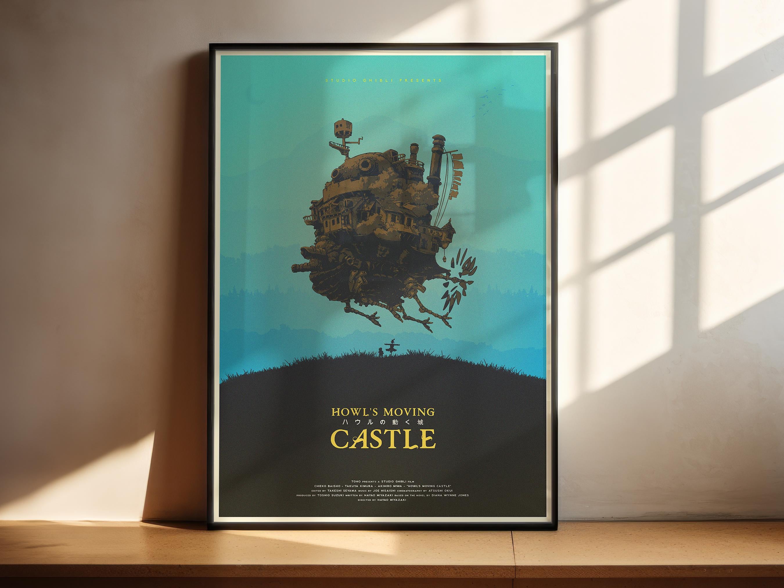 Howl’s Moving Castle Movie Poster - Wall Art Print, Anime Film, Studio Ghibli, Gift for Japanese Animation Fans