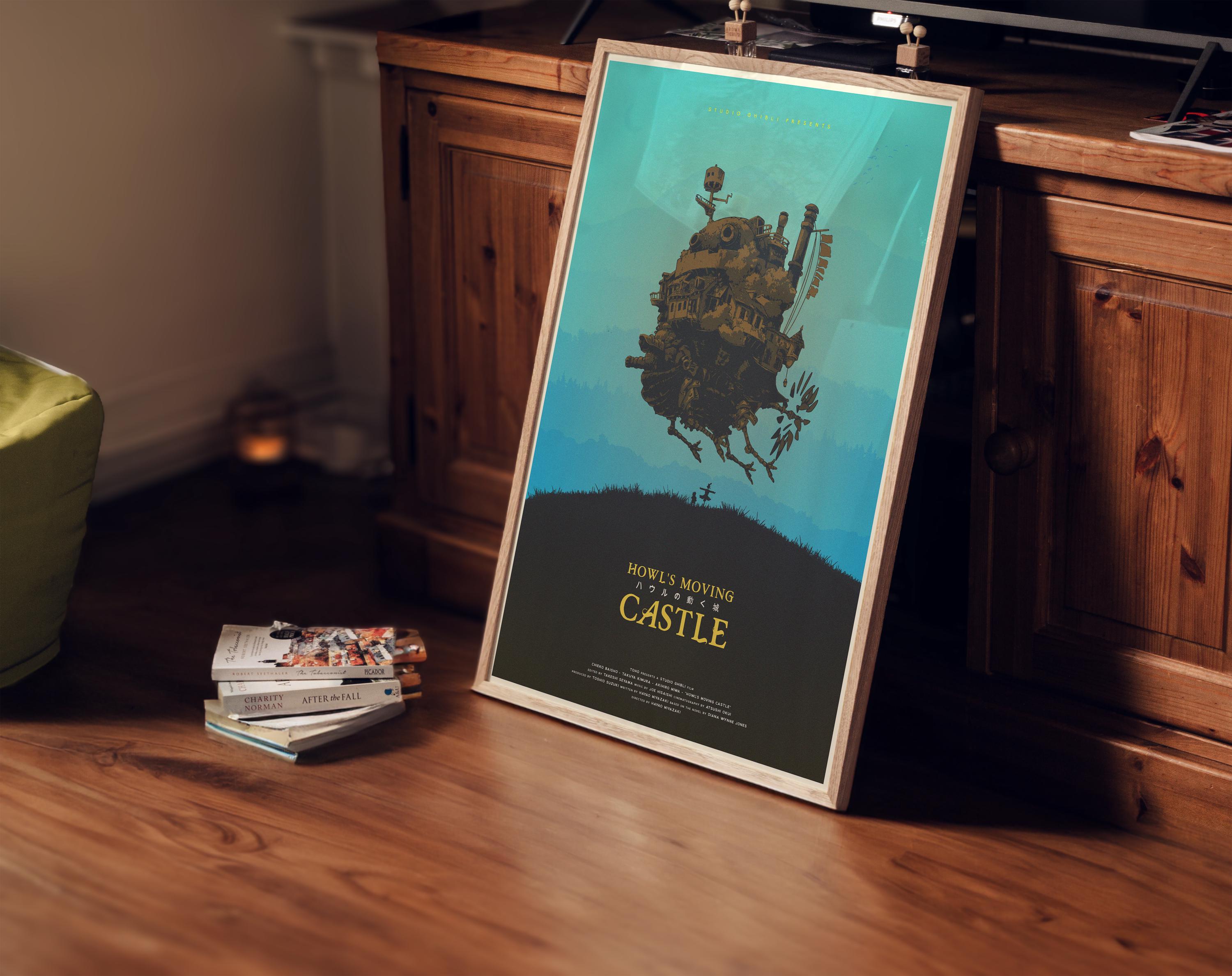 Howl’s Moving Castle Movie Poster - Wall Art Print, Anime Film, Studio Ghibli, Gift for Japanese Animation Fans